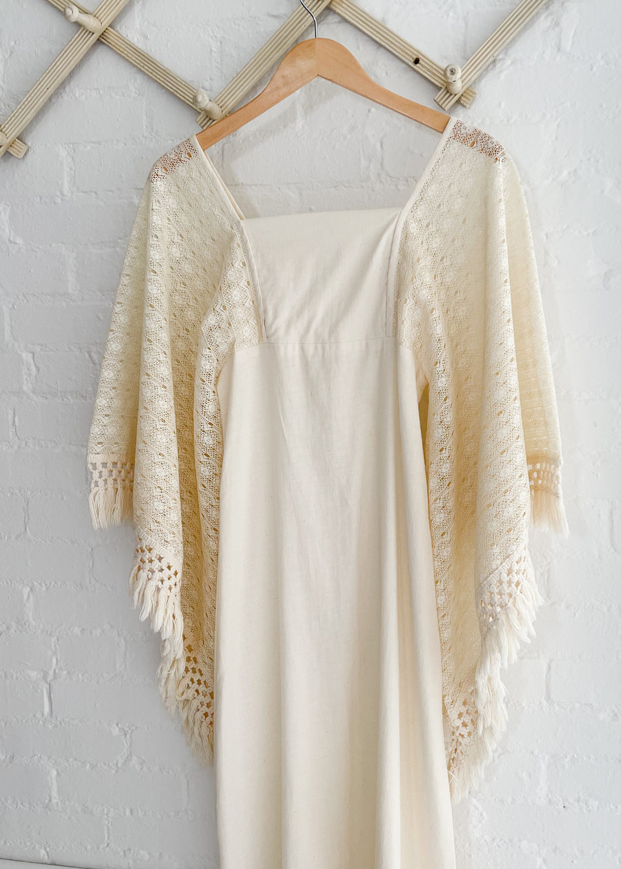 Vintage 1970s Angel Wing Sleeve Dress