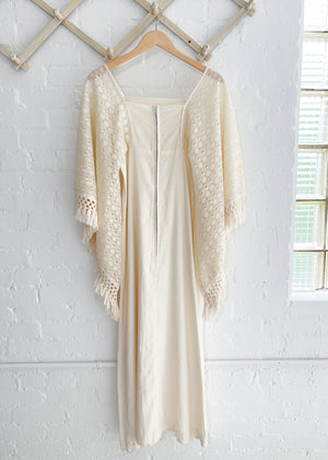 Vintage 1970s Angel Wing Sleeve Dress