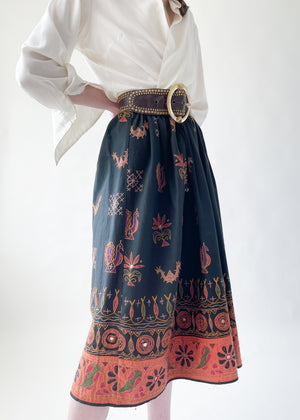 Vintage 1980s Embroidered Indian Skirt