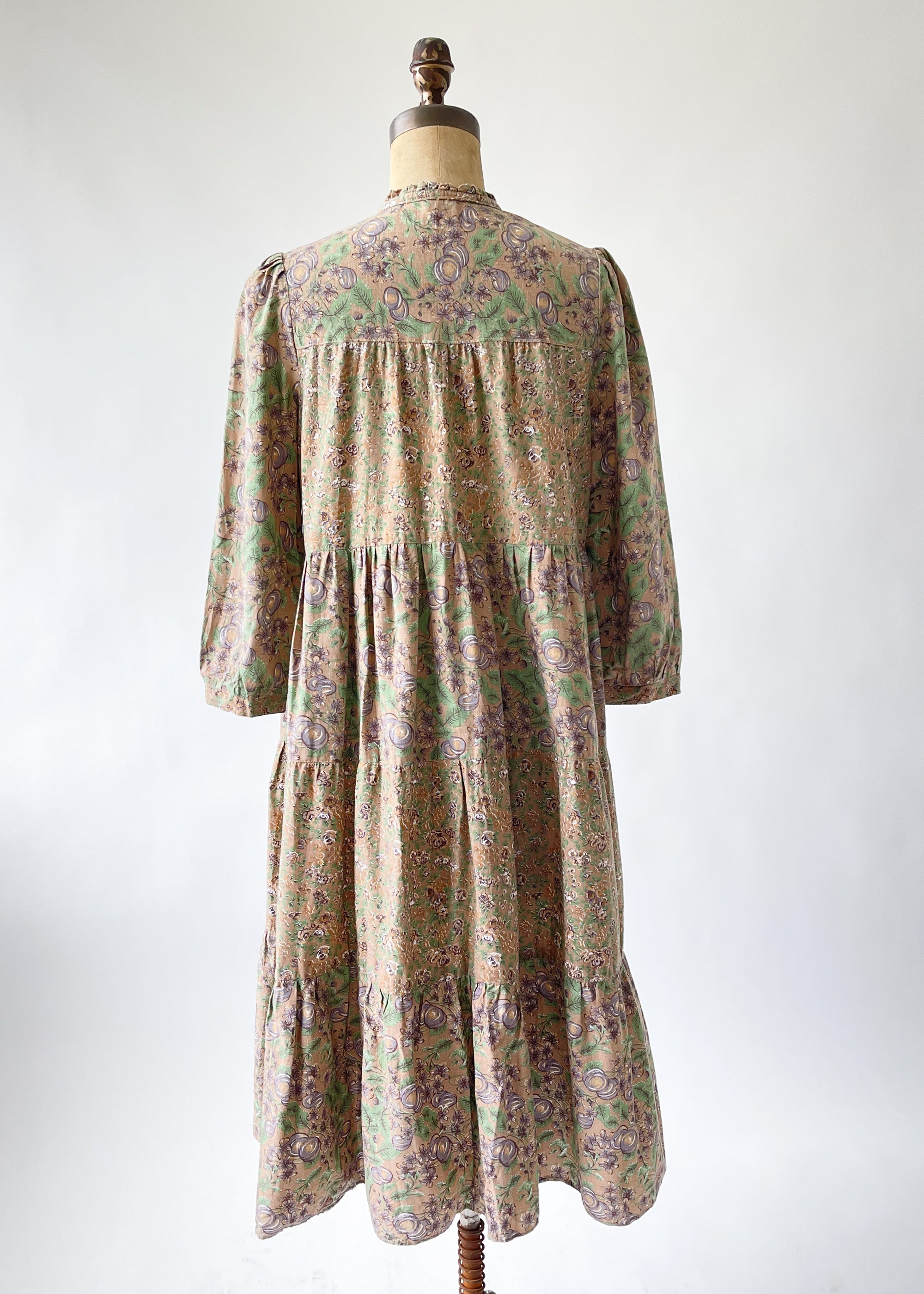 Vintage 1970s Floral Tiered Dress