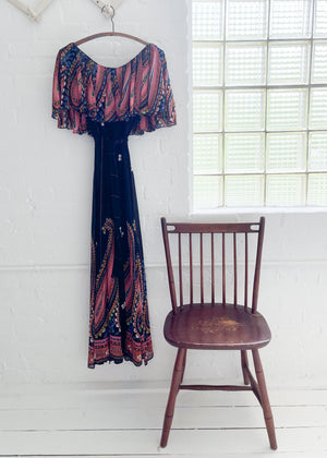 Vintage 1970s Valerie Porr Silk Wrap Dress