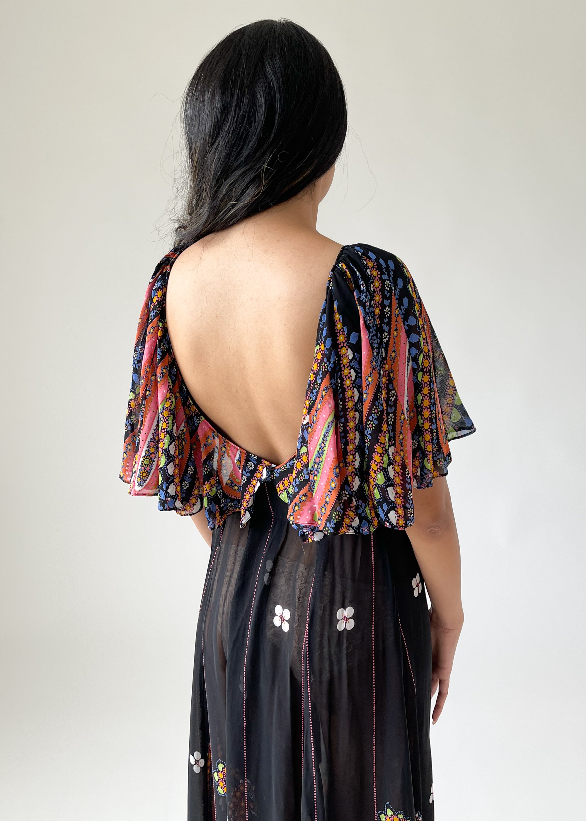 Vintage 1970s Valerie Porr Silk Wrap Dress