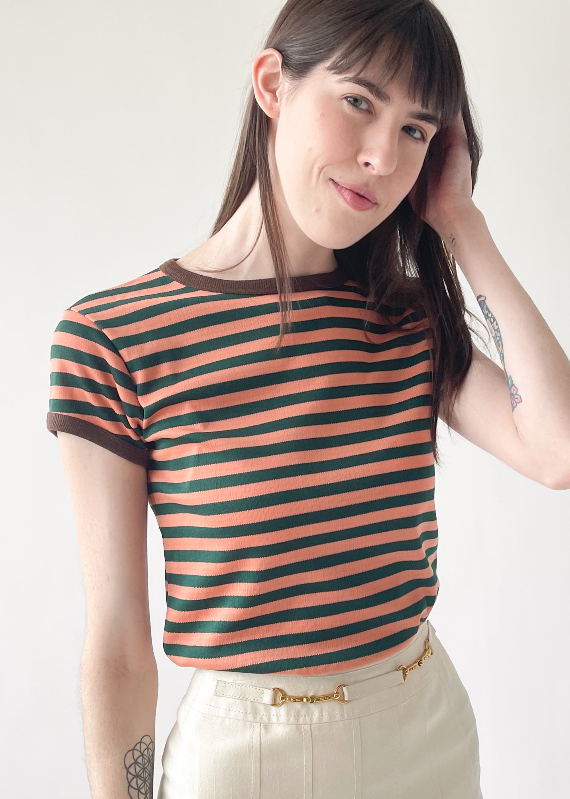 Vintage 1970s Striped Tee Shirt