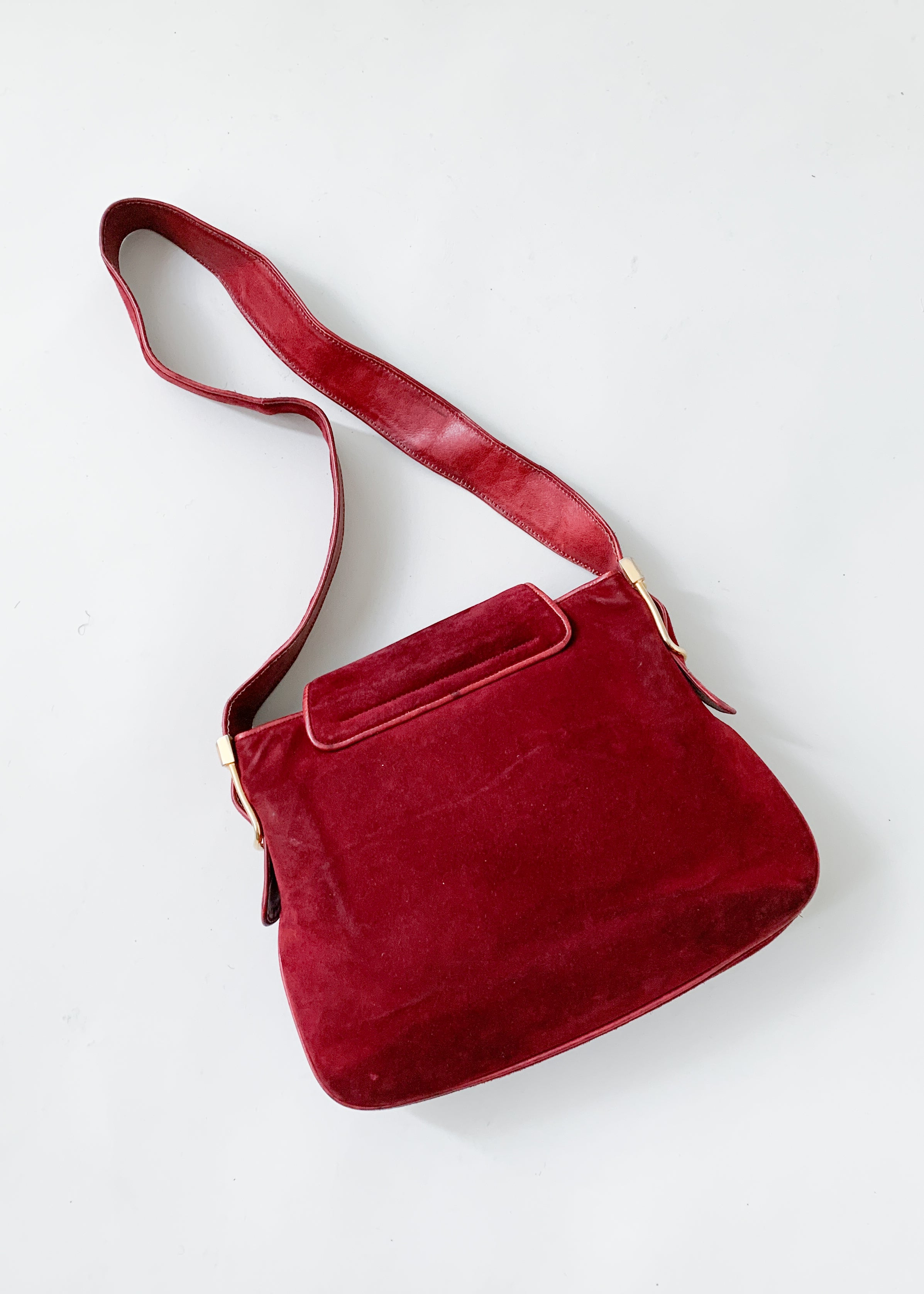 Vintage 1970s Gucci Burgundy Suede Purse