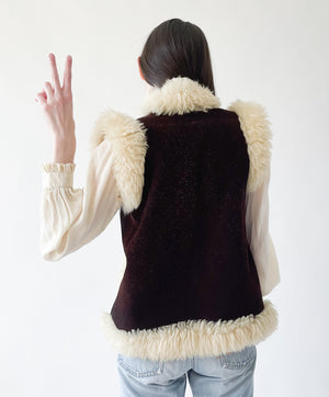Vintage 1970s Suede and Shearling Vest