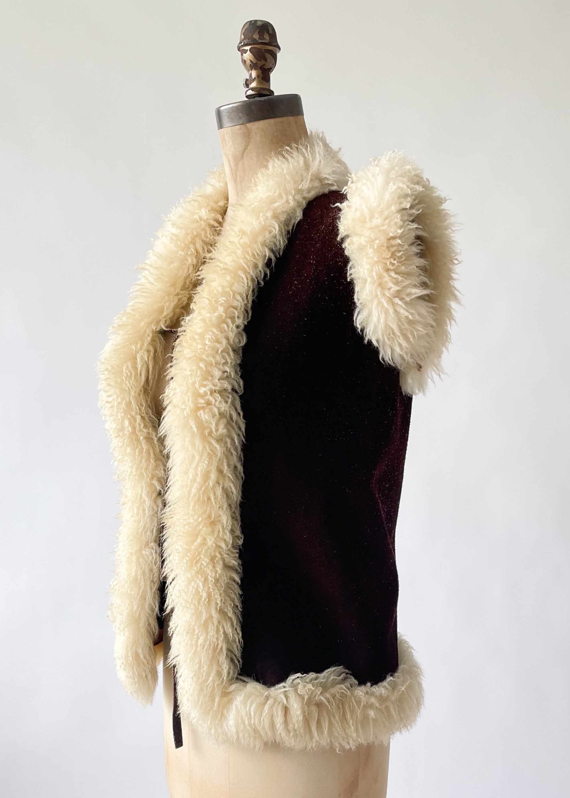 Vintage 1970s Suede and Shearling Vest