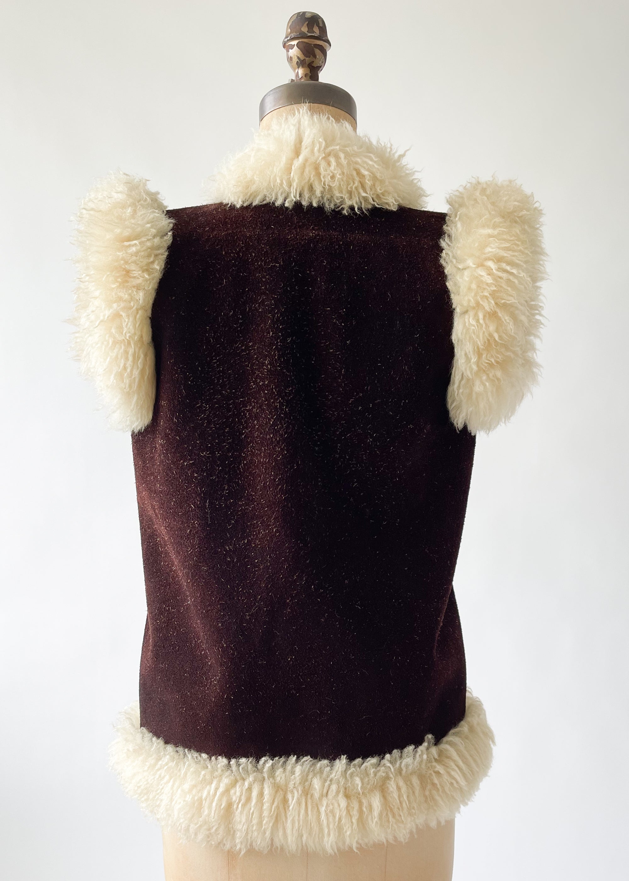 Vintage 1970s Suede and Shearling Vest