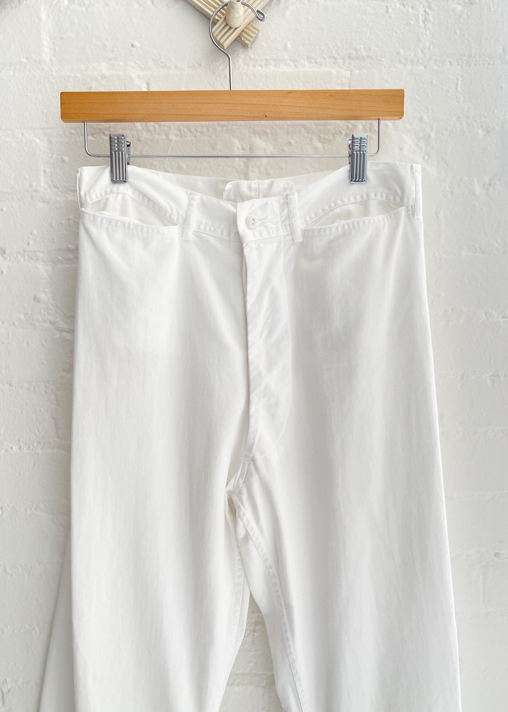 Vintage 1960s White US Navy Sailor Pants - Raleigh Vintage