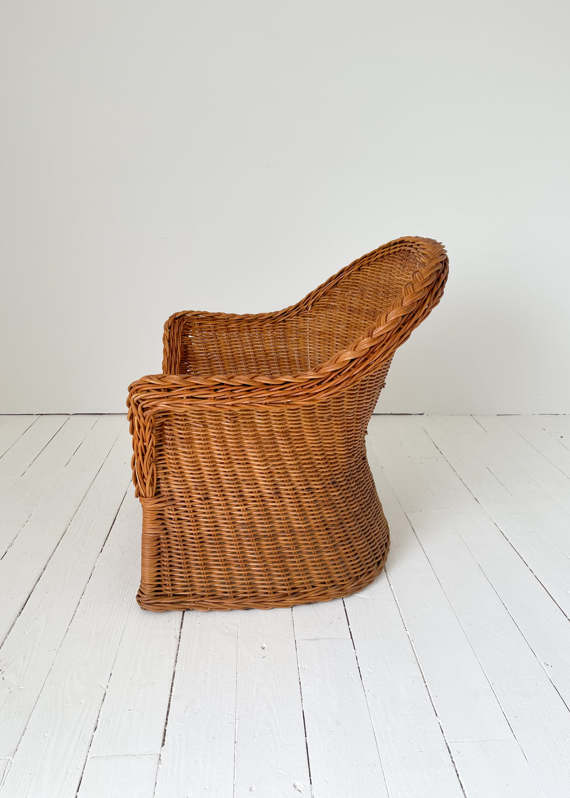 Vintage 1970s Wicker & Rattan Club Chairs