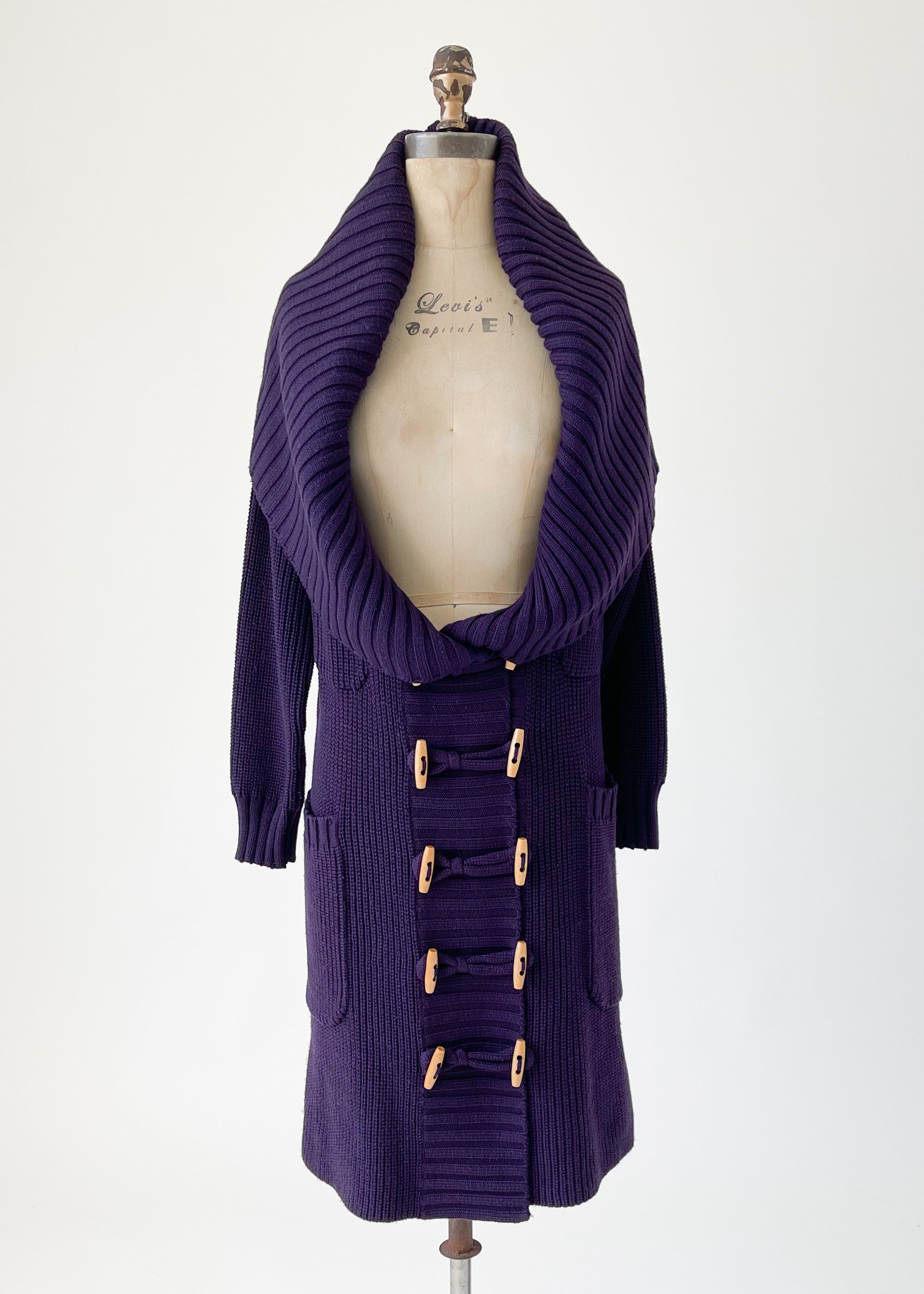 Vintage 1970s YSL Duffle Style Cardigan
