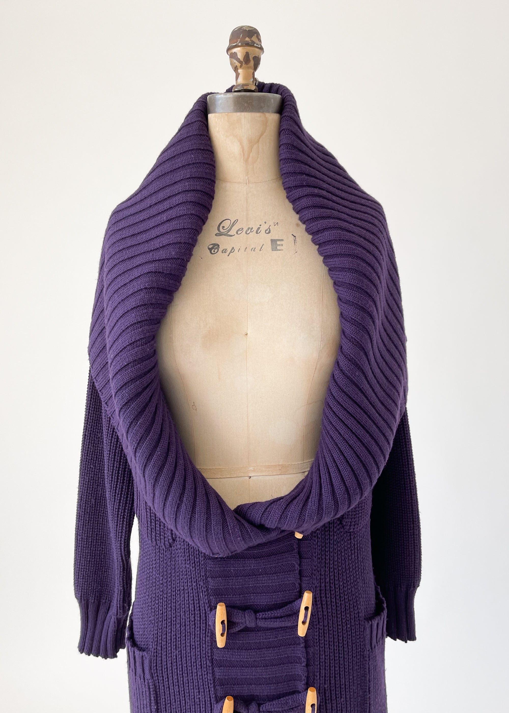 Vintage 1970s YSL Duffle Style Cardigan
