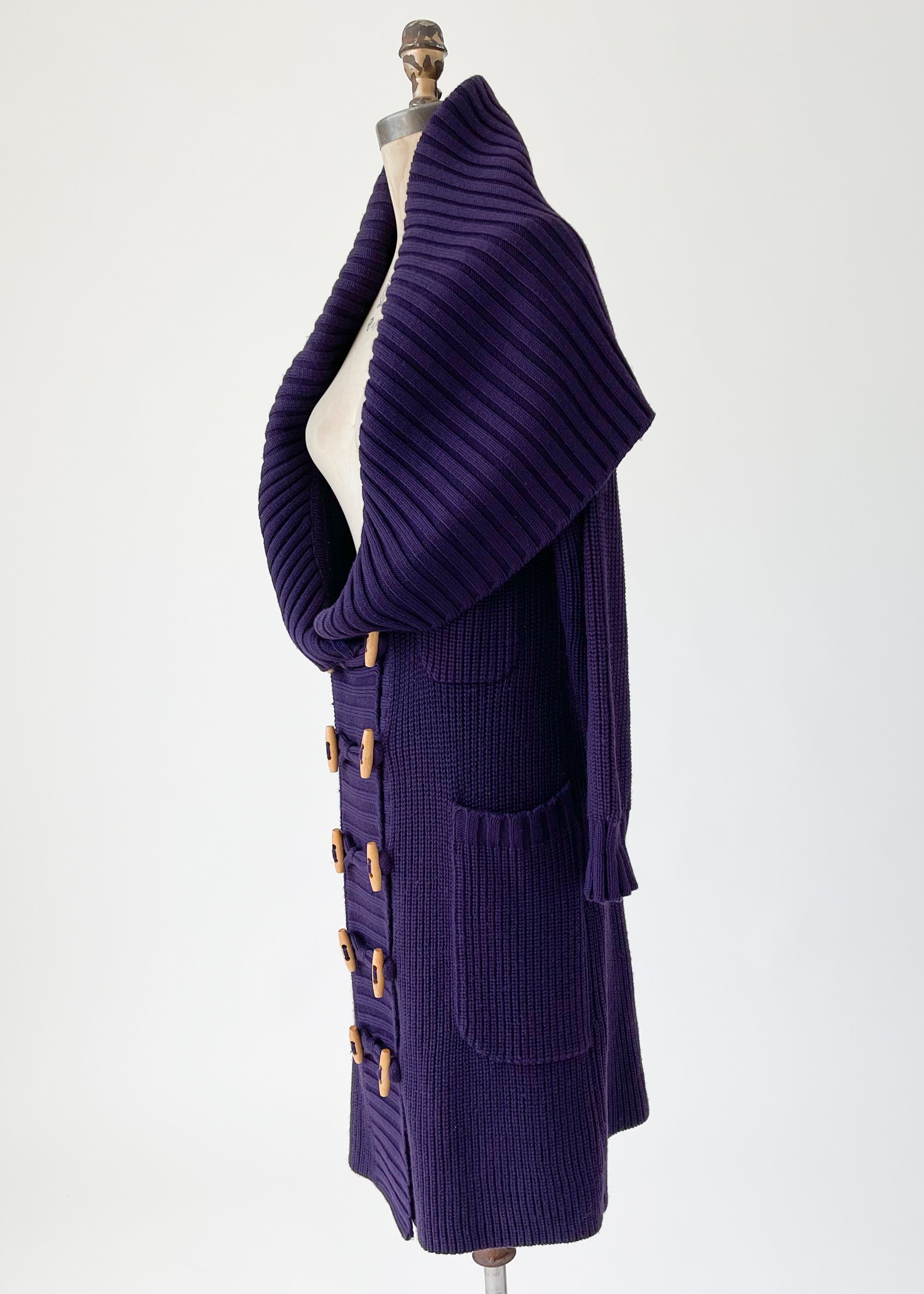 Vintage 1970s YSL Duffle Style Cardigan