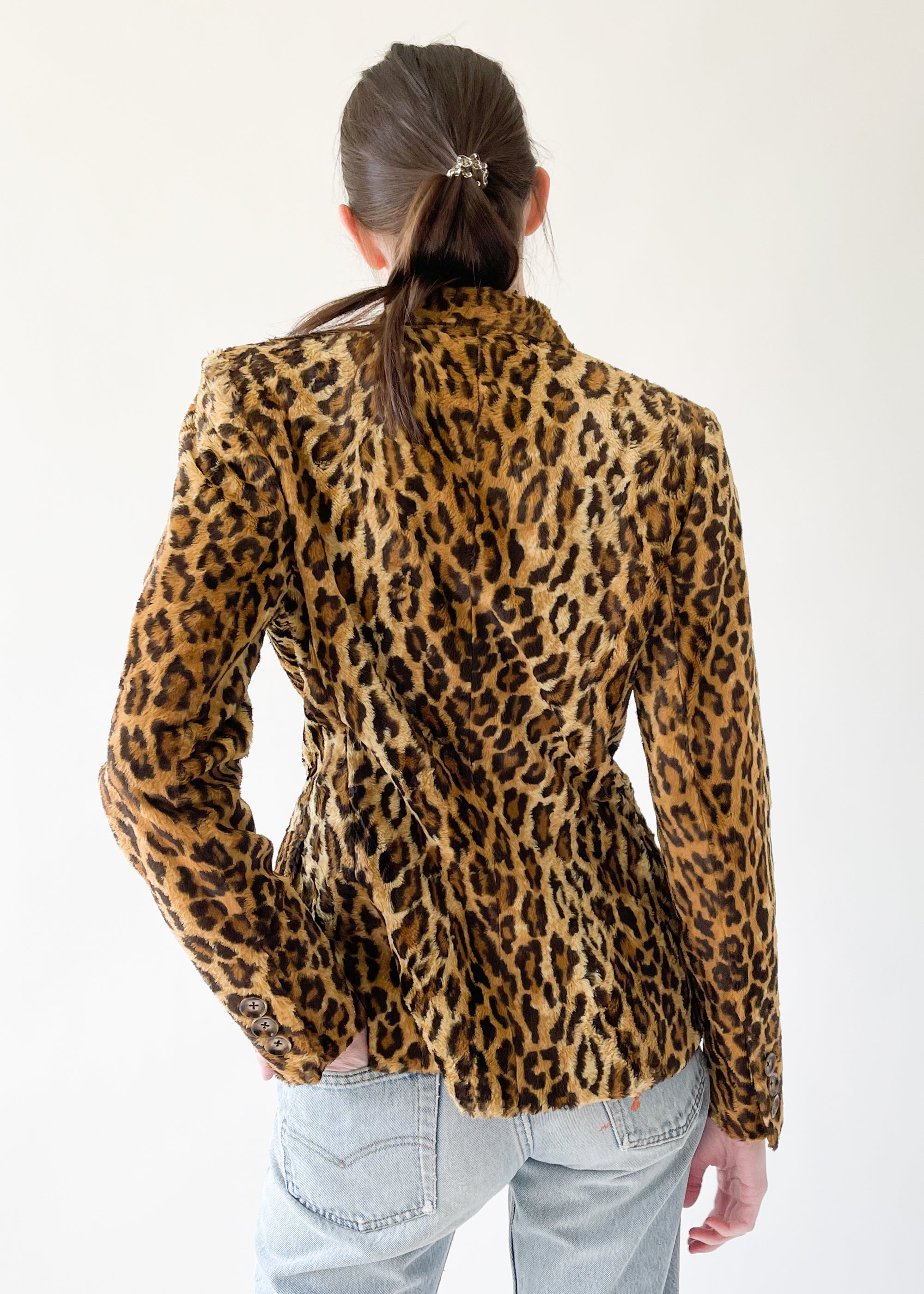 Vintage 1980s Bill Blass Faux Fur Blazer