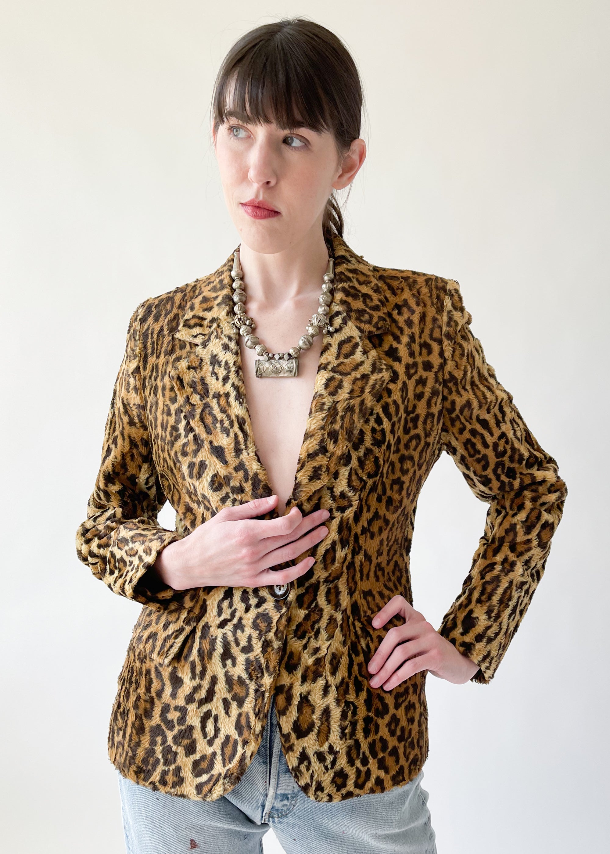 Vintage 1980s Bill Blass Faux Fur Blazer