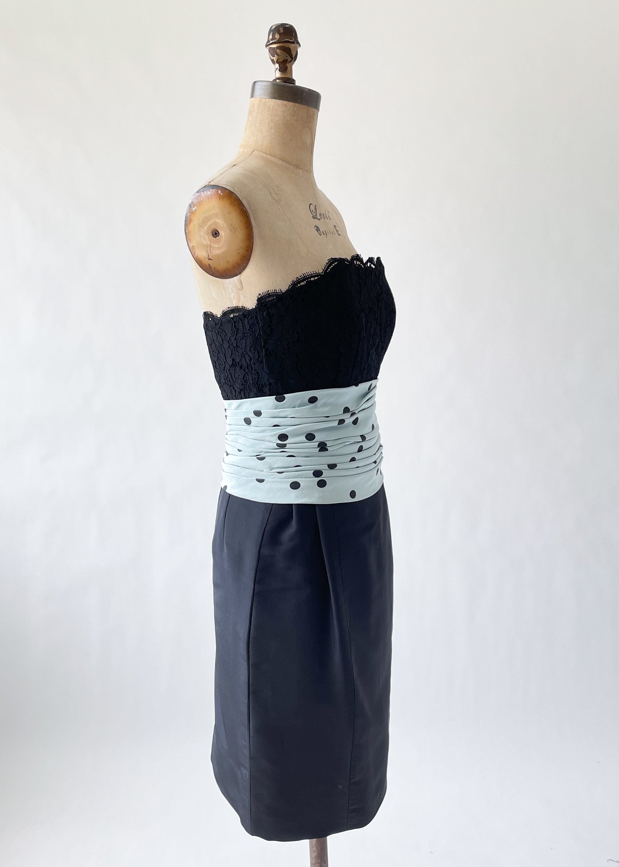 CHANEL 94A #44 CC Button Long Sleeve Knit Dress Khaki Vintage 15032