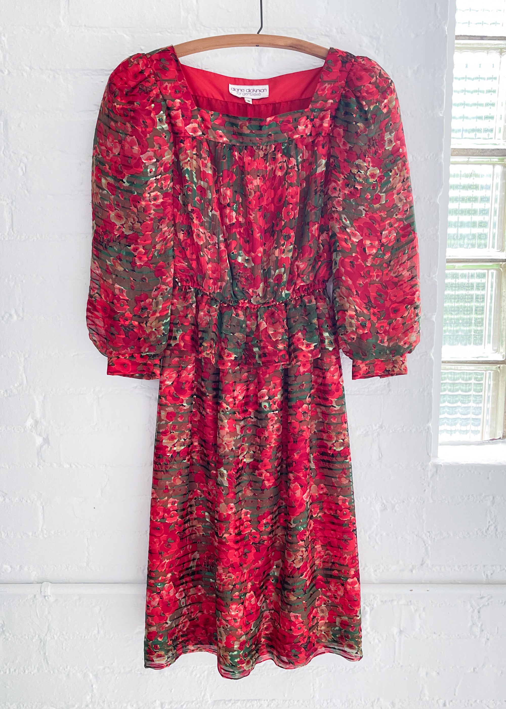 Vintage 1980s Diane Dickinson Silk Dress
