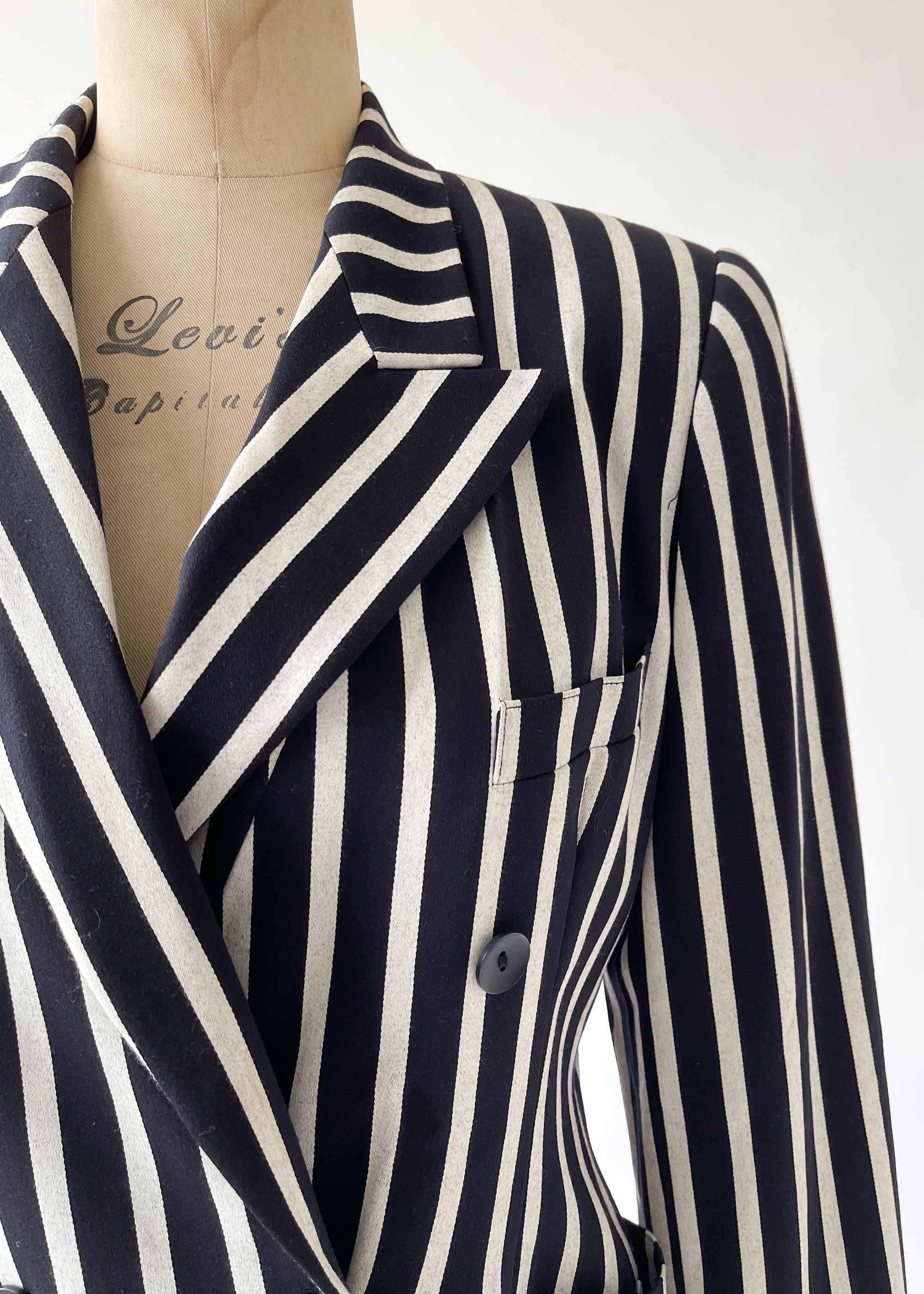 Vintage 1980s Esacada Black and Silver Striped Blazer