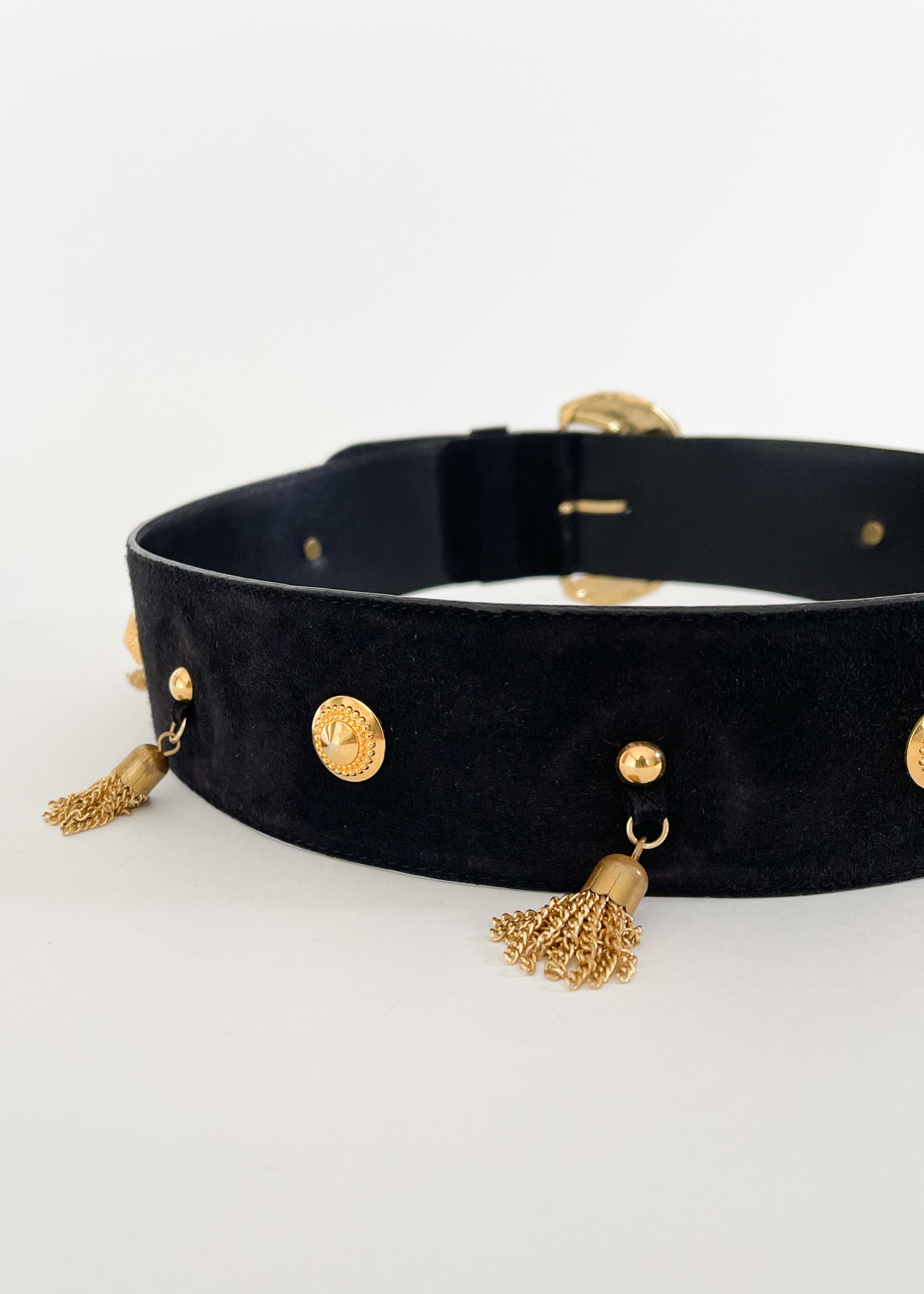 Vintage 1980s Escada Wide Belt with Tassels