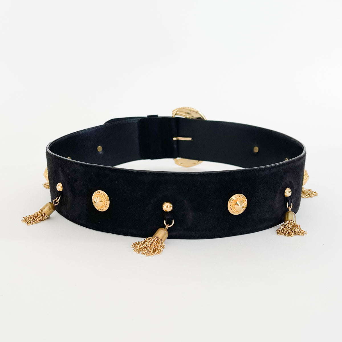 VINTAGE ESCADA BELTS!!  See ALL of these GORGEOUS belts in my closet!!!! 80s 90s Vintage ESCADA Black Pink Heart Belt Metallic Gold  main image 4