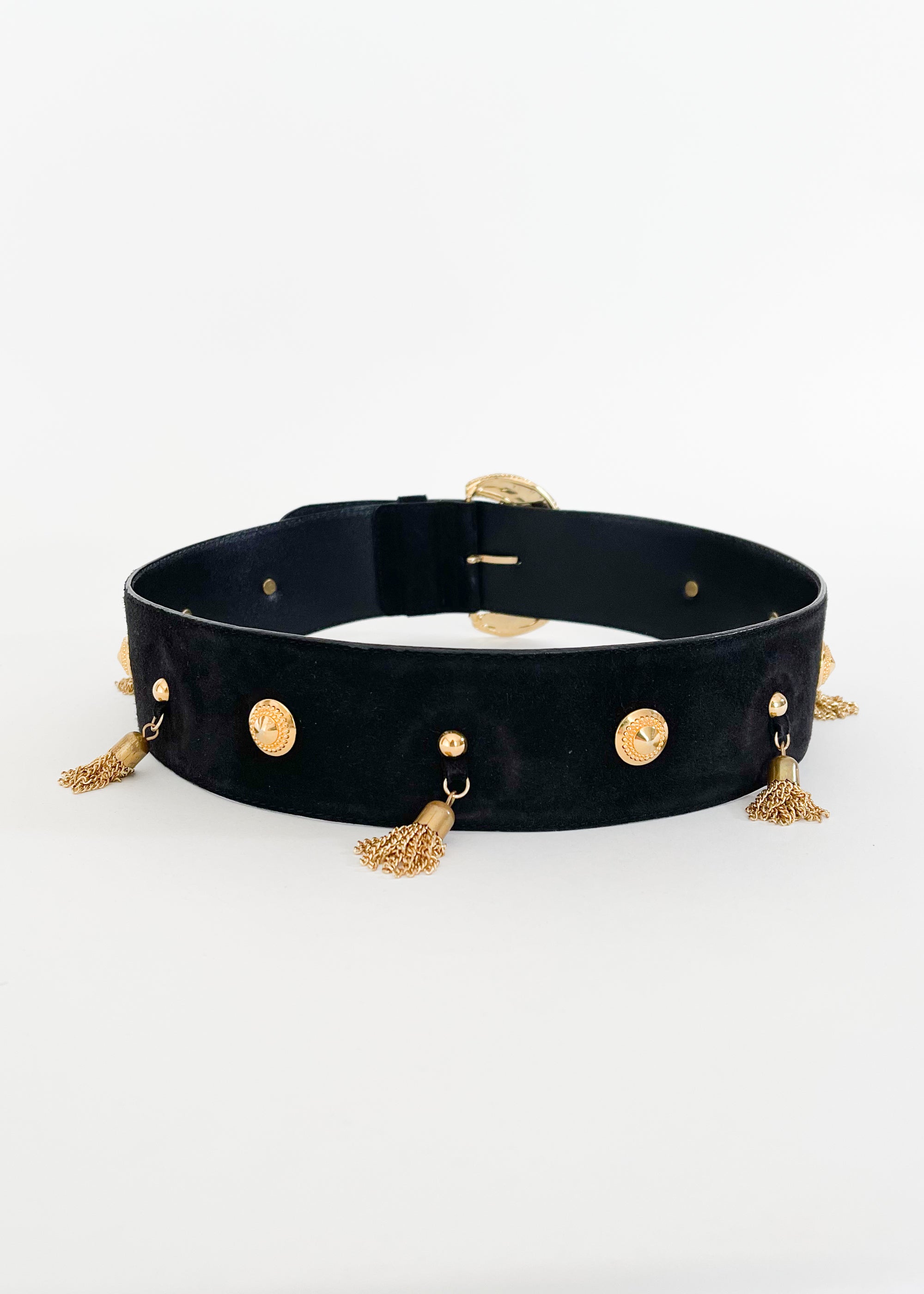 Vintage 1980s Escada Wide Belt with Tassels