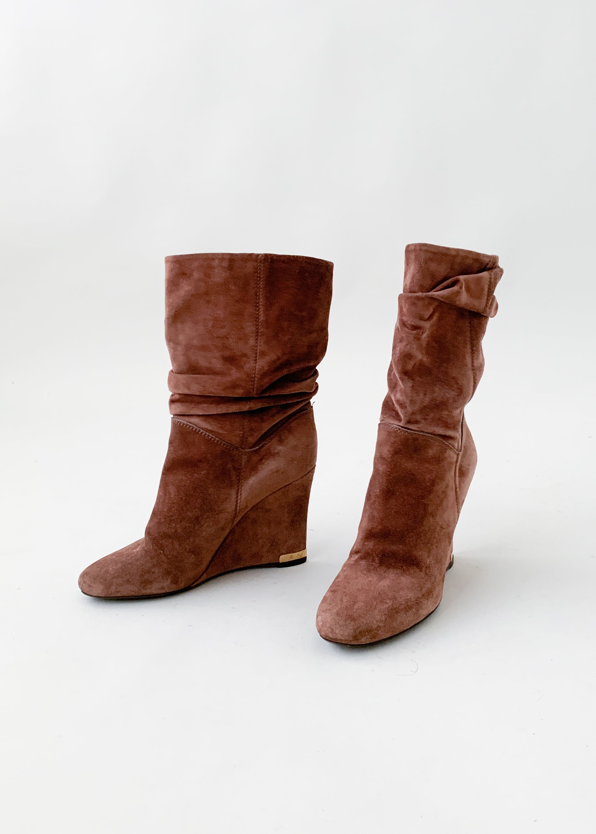 TWO PAIRS OF SUEDE HIGH BOOTS, LOUIS VUITTON, CIRCA 2010