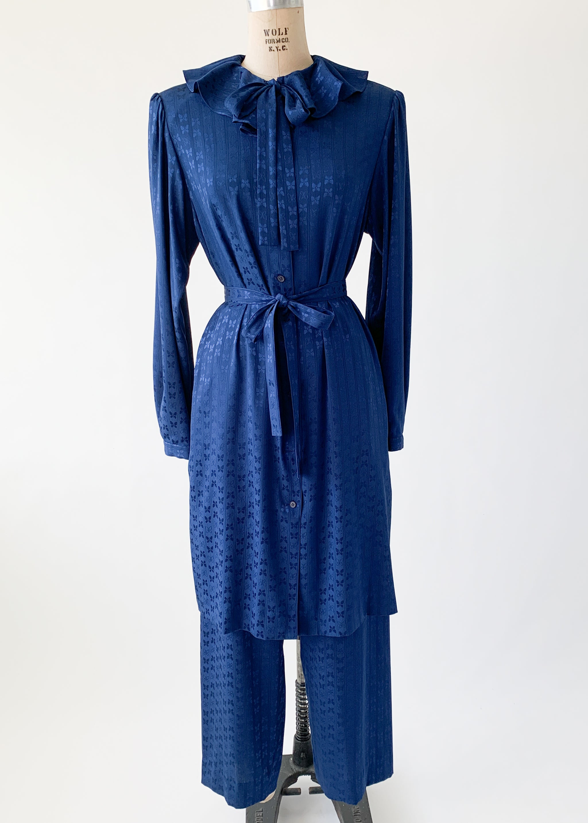 Vintage 1980s Hanae Mori Lounge Pantsuit Set