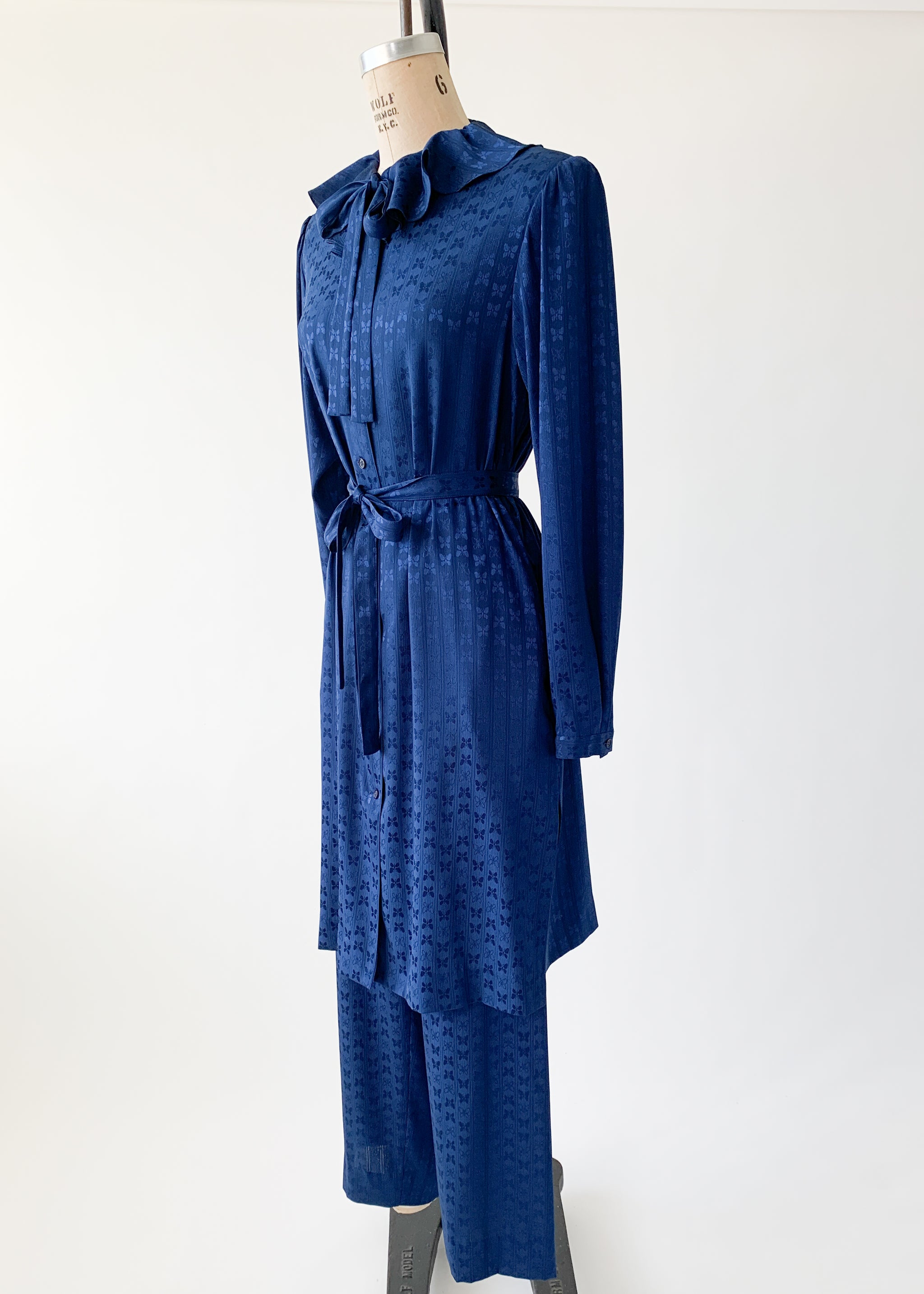 Vintage 1980s Hanae Mori Lounge Pantsuit Set