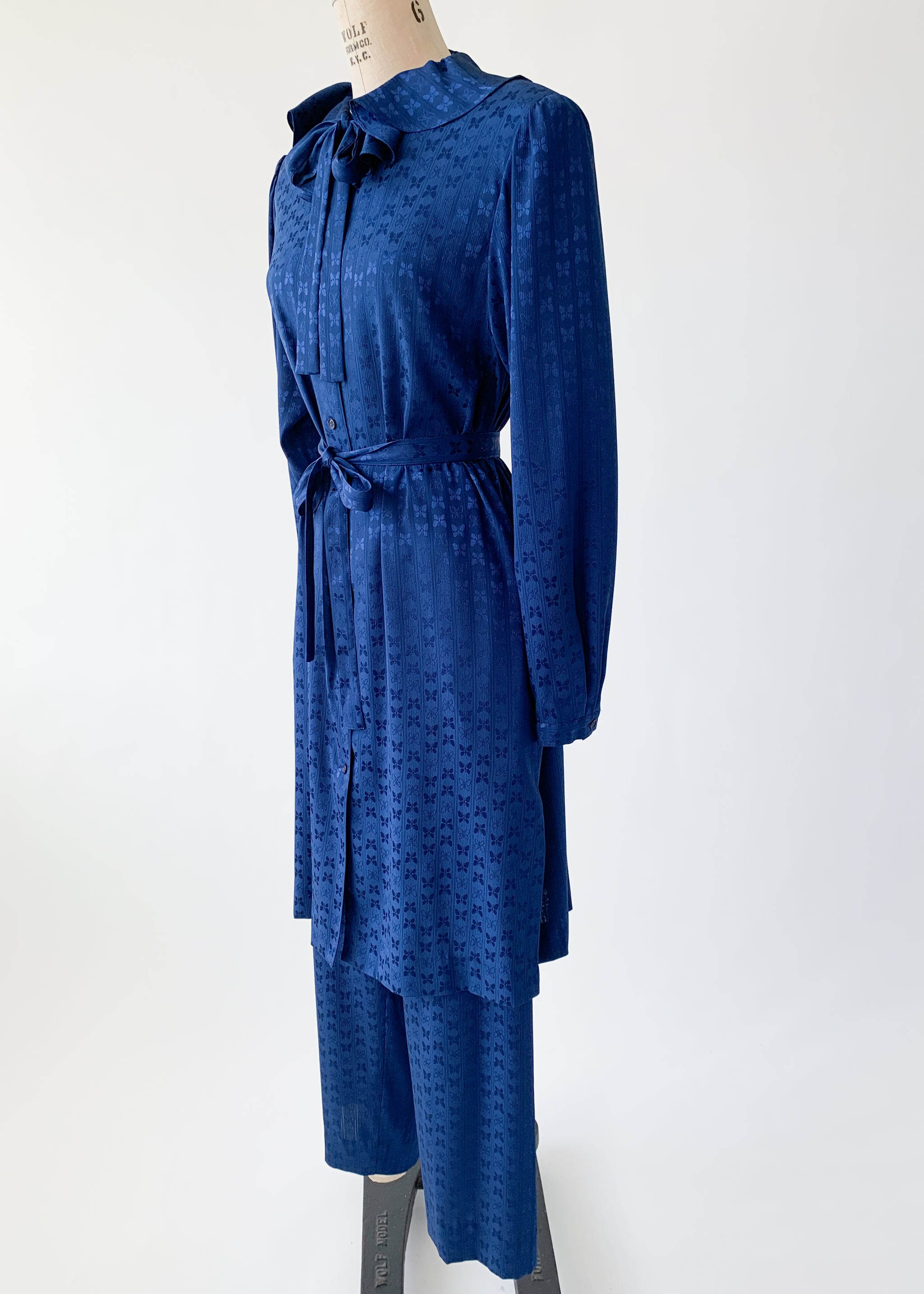 Vintage 1980s Hanae Mori Lounge Pantsuit Set