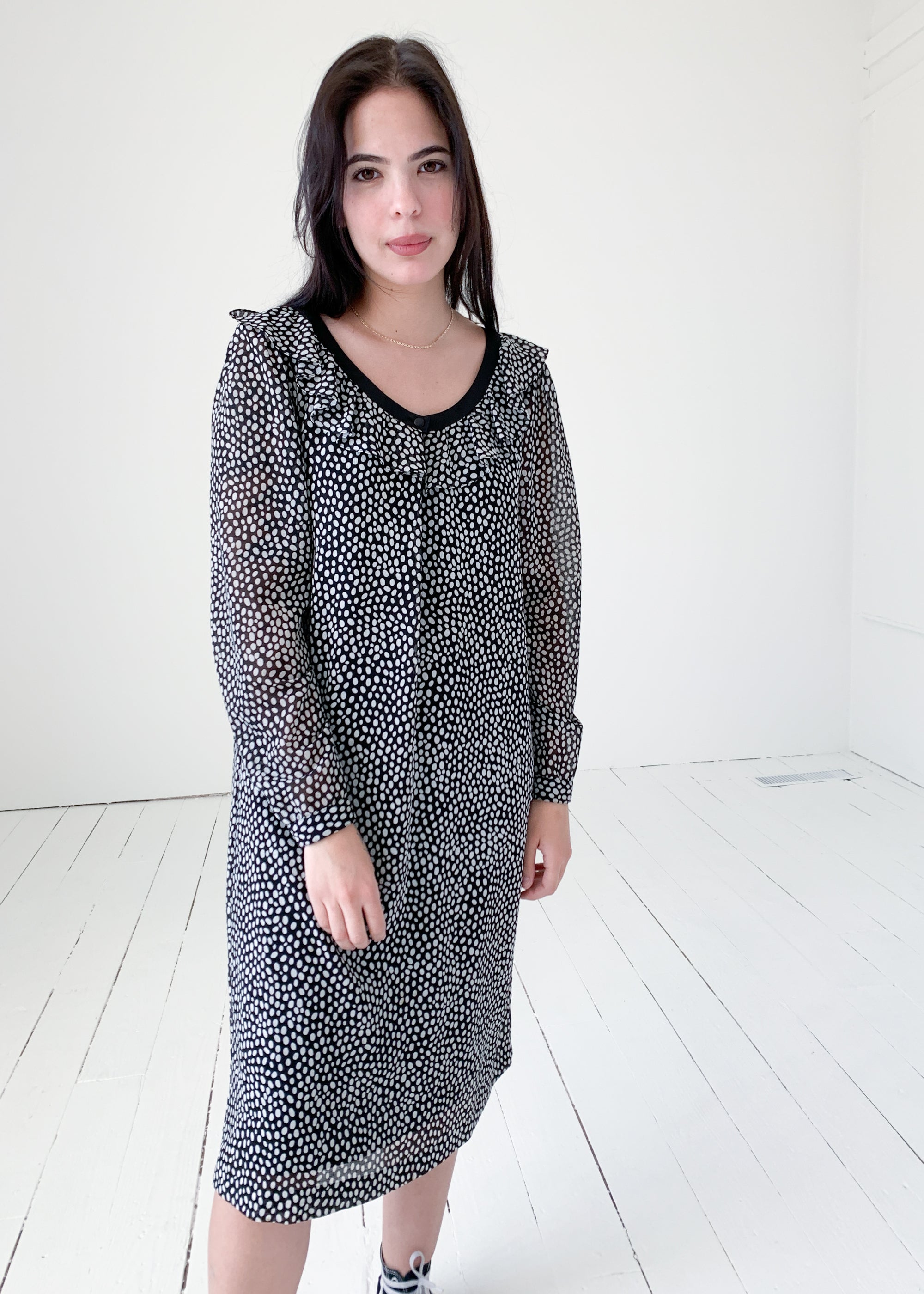 Vintage 1980s Hanae Mori Chiffon Dress