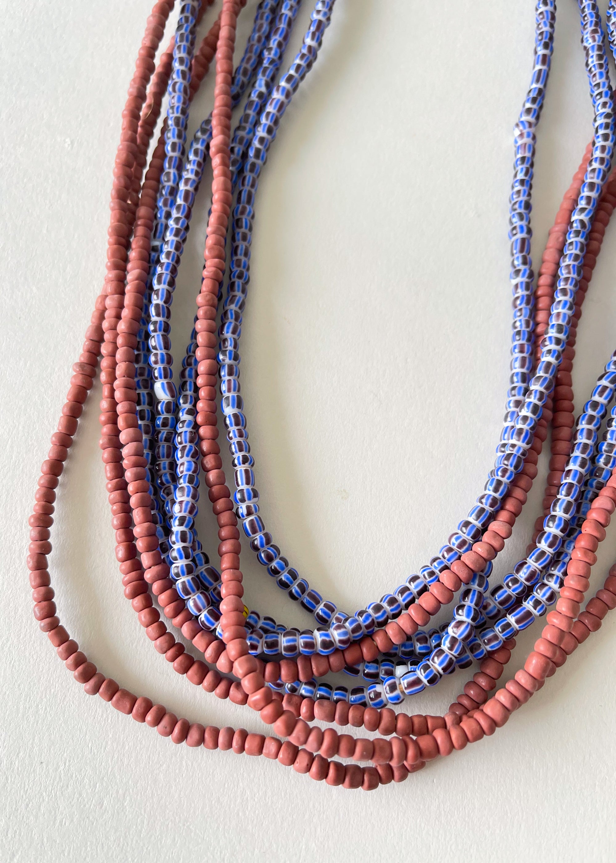vintage lampwork beads necklace venetian dust pink – GoodOldBeads