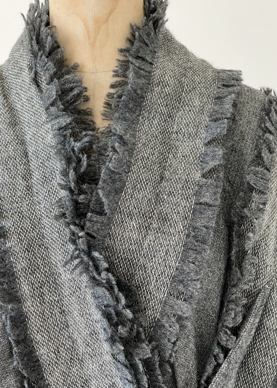 Vintage 1980s Issey Miyake Fringe Cocoon Coat