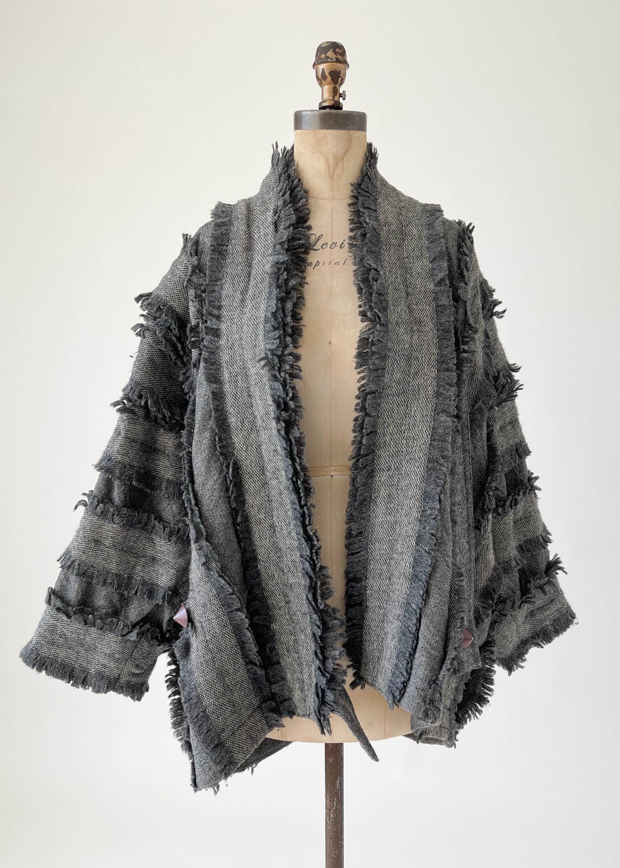 Vintage 1980s Issey Miyake Fringe Cocoon Coat