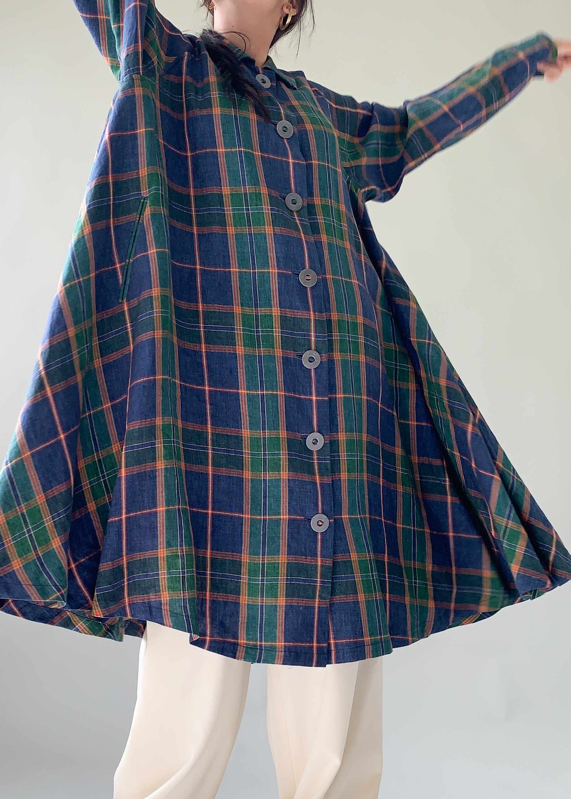 Vintage 1980s Koos van der Akker Linen Coat