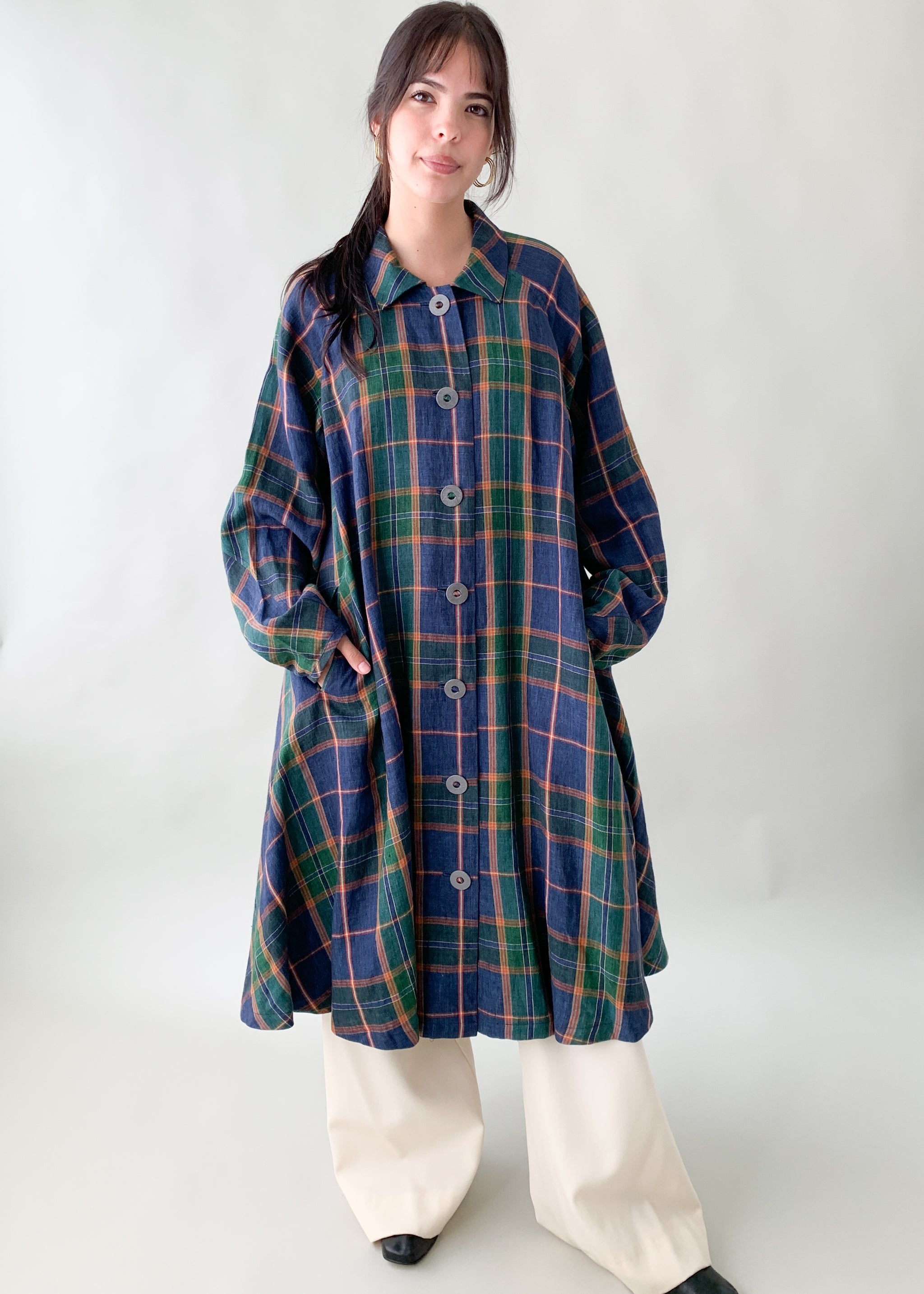 Vintage 1980s Koos van der Akker Linen Coat