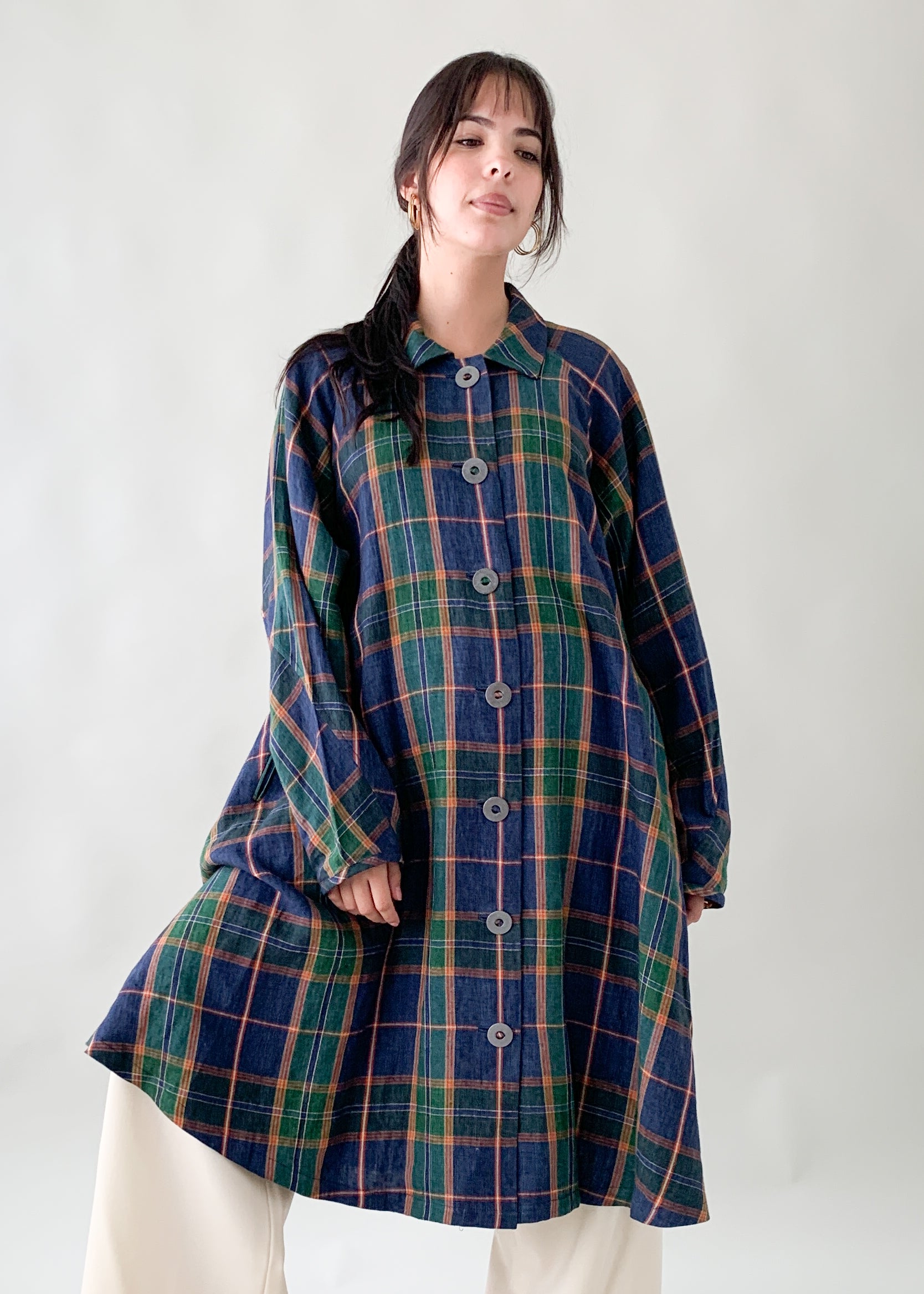 Vintage 1980s Koos van der Akker Linen Coat