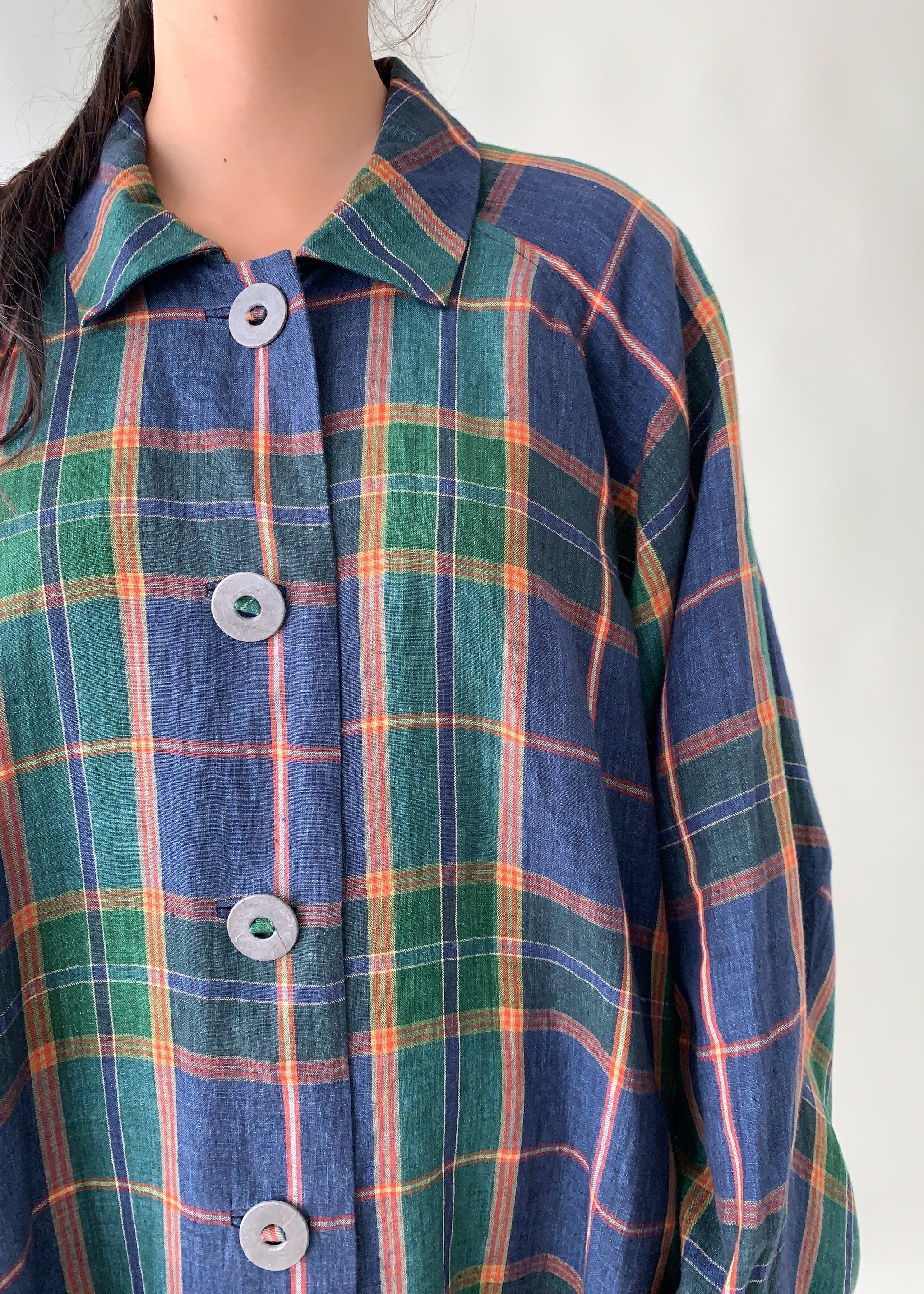 Vintage 1980s Koos van der Akker Linen Coat