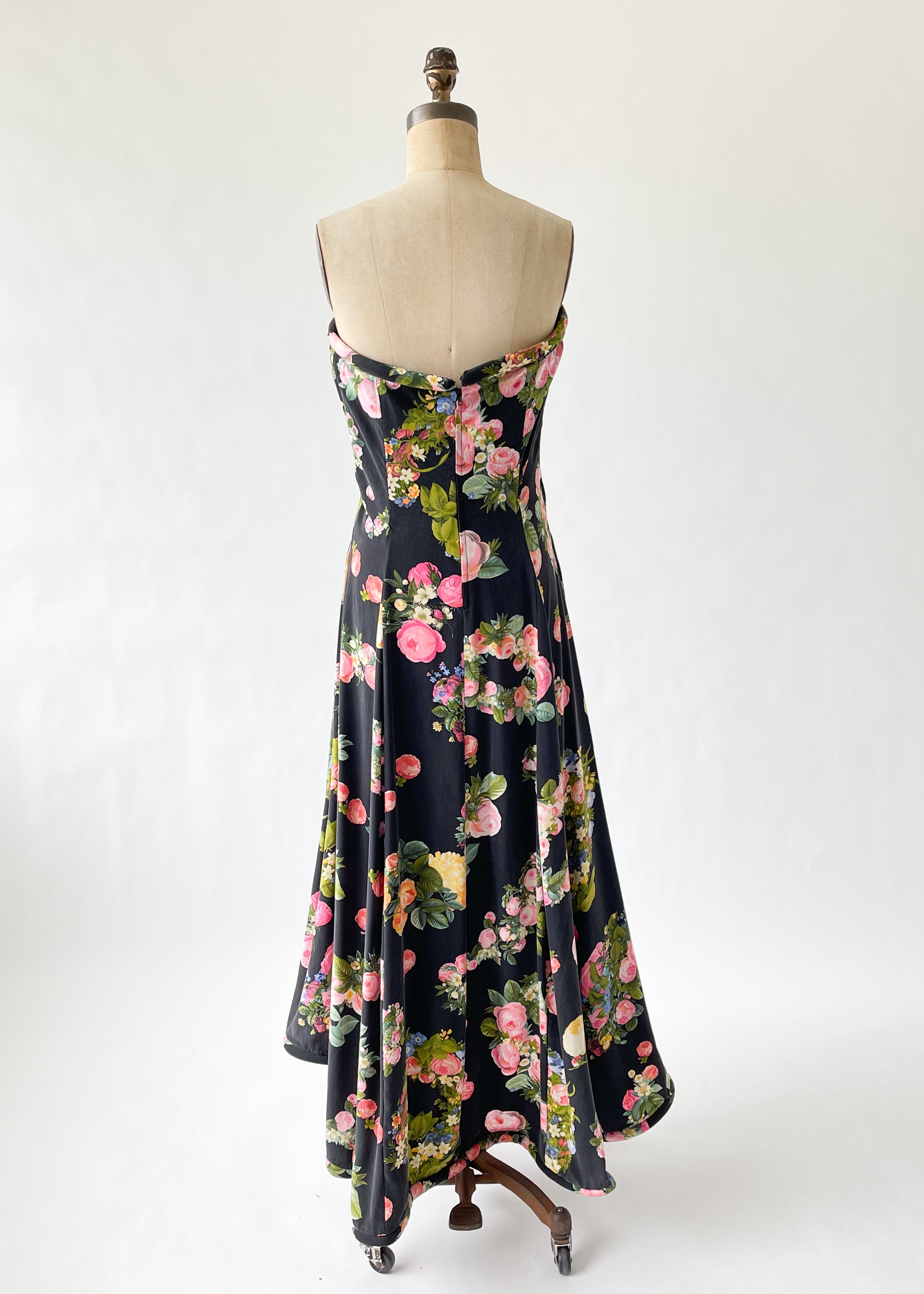 Vintage 1980s Krizia Silk Strapless Dress and Shawl