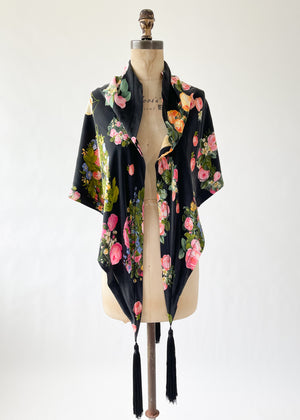 Vintage 1980s Krizia Silk Strapless Dress and Shawl