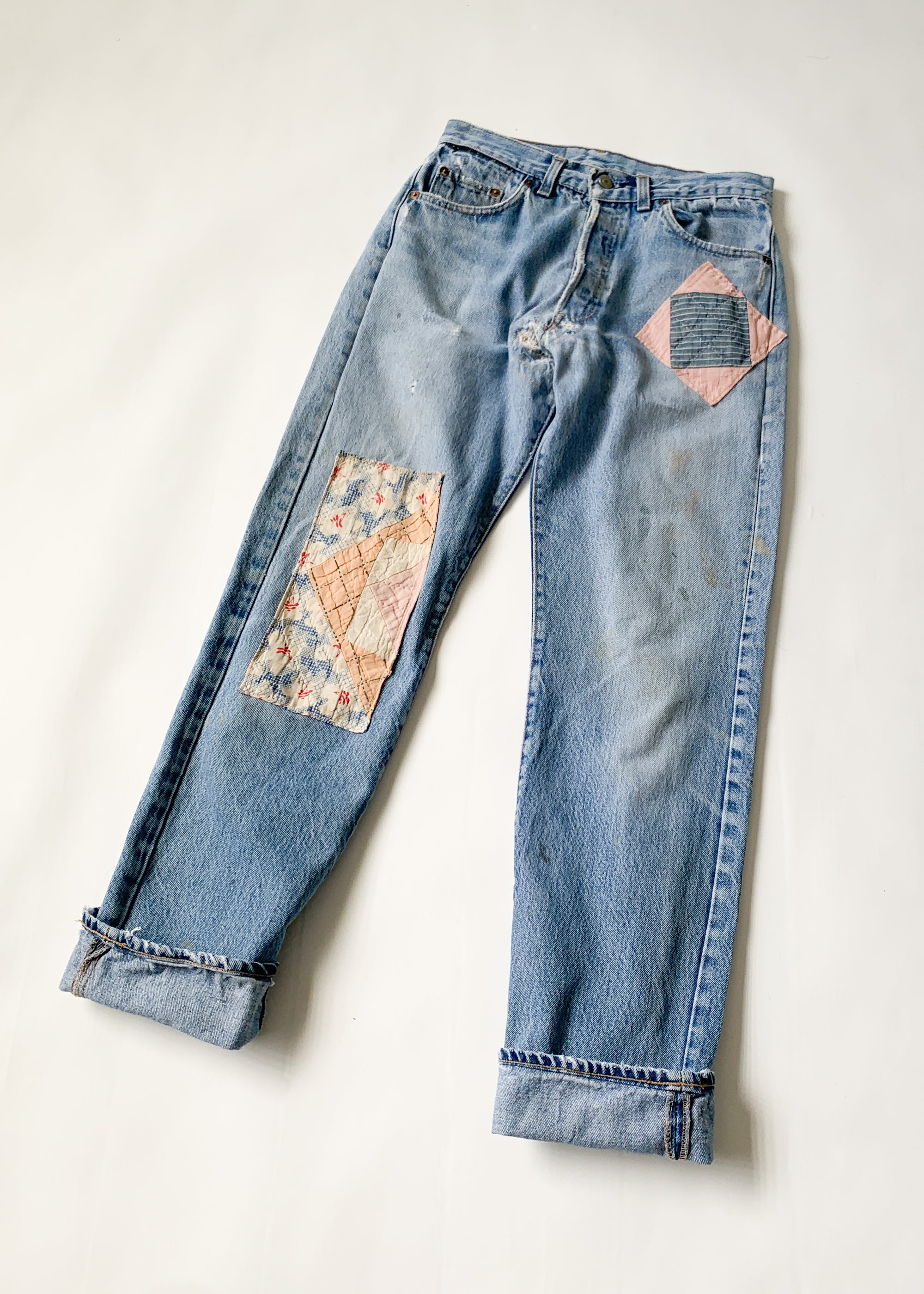 Vintage 1980s Levi's 501 Patched Jeans