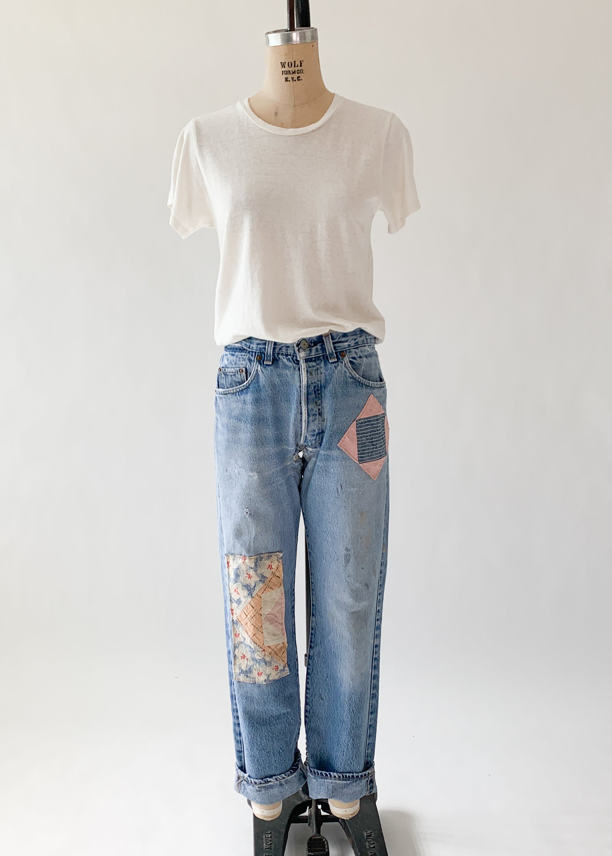 Vintage 1980s Levi's 501 Patched Jeans