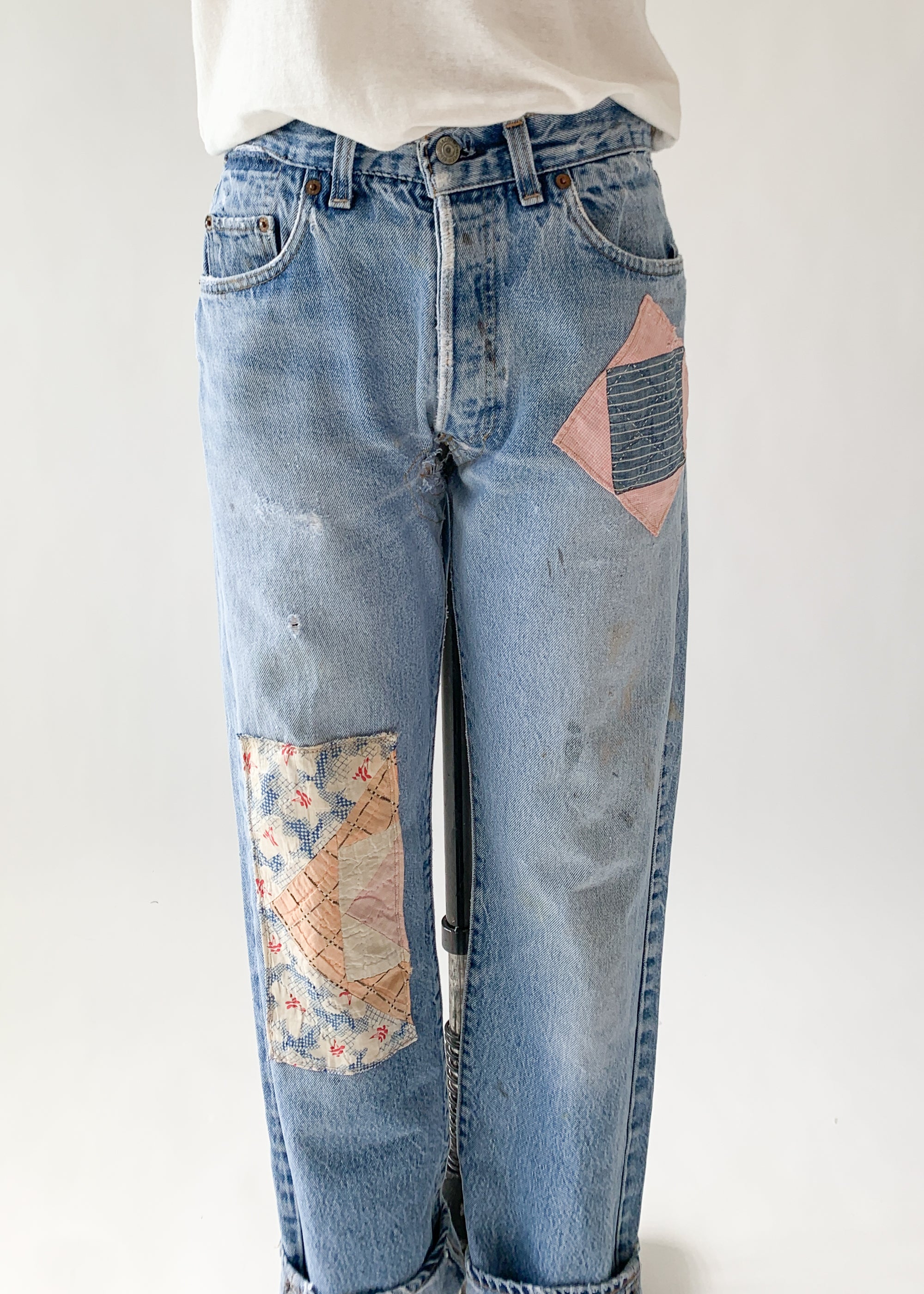Vintage 1980s Levi's 501 Patched Jeans
