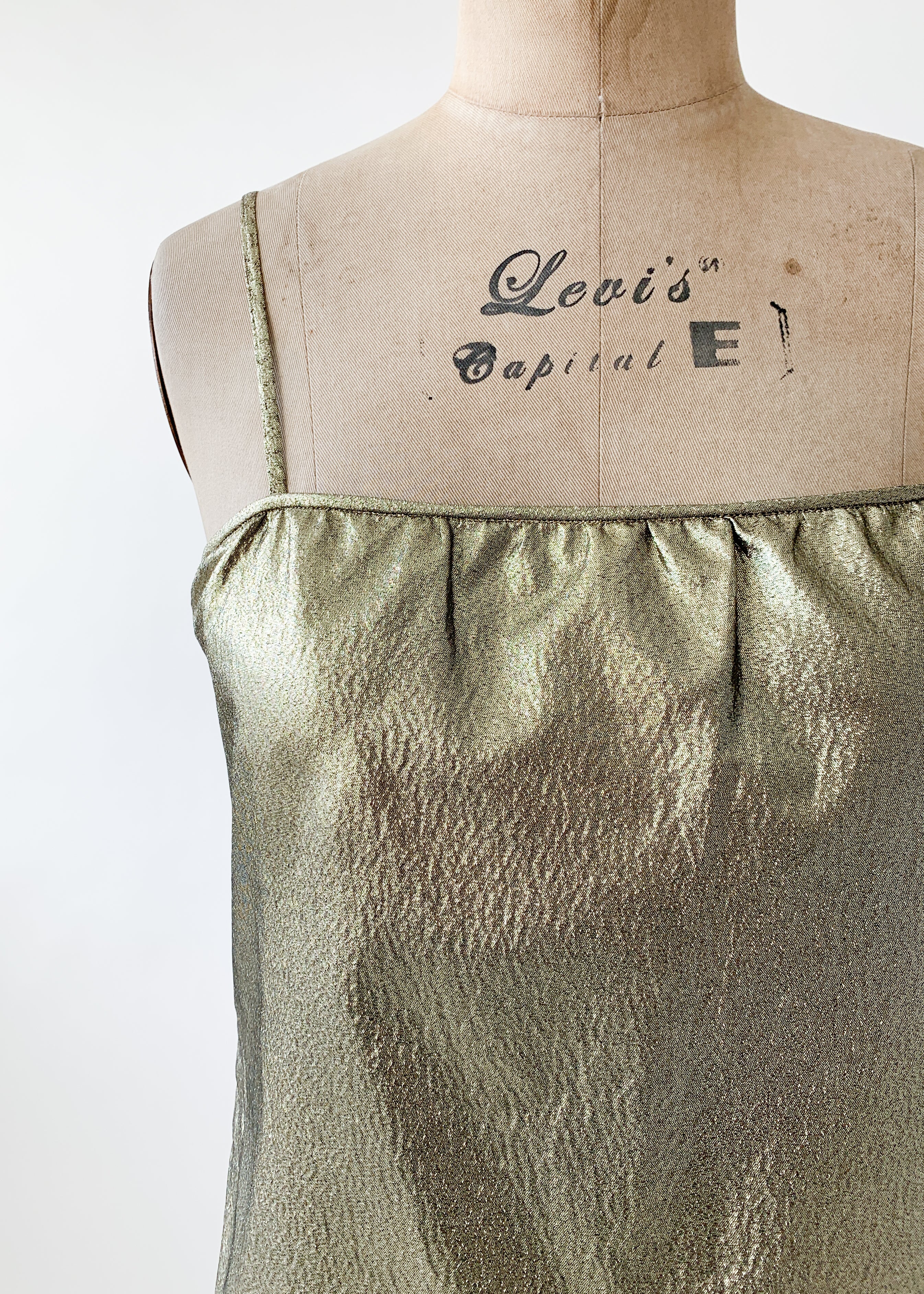Vintage 1980s Mary McFadden Gold Tank