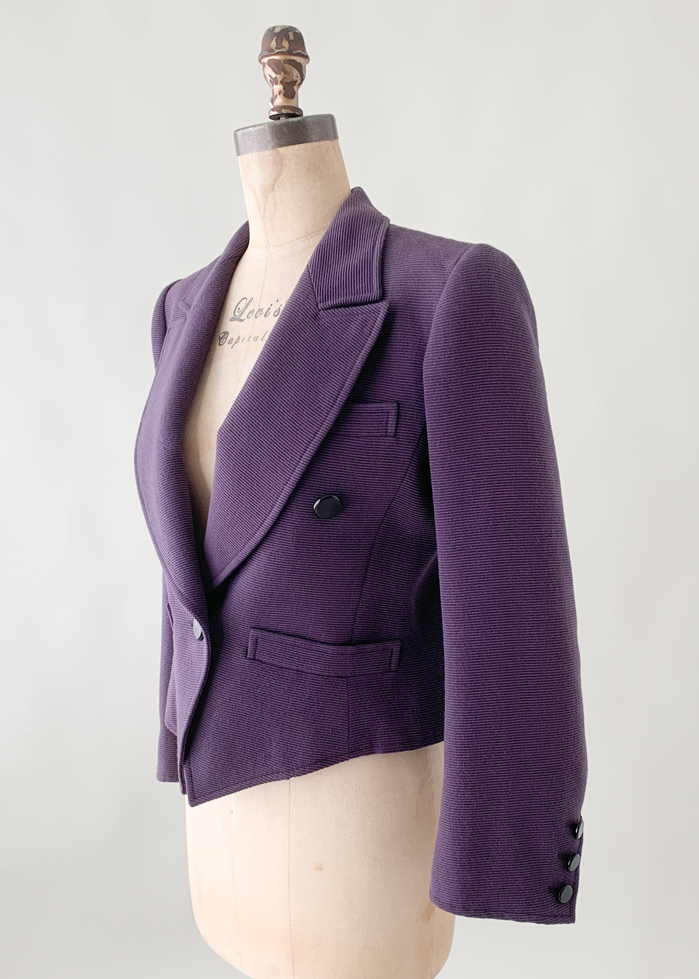 Vintage 1970s YSL Cropped Wool Blazer