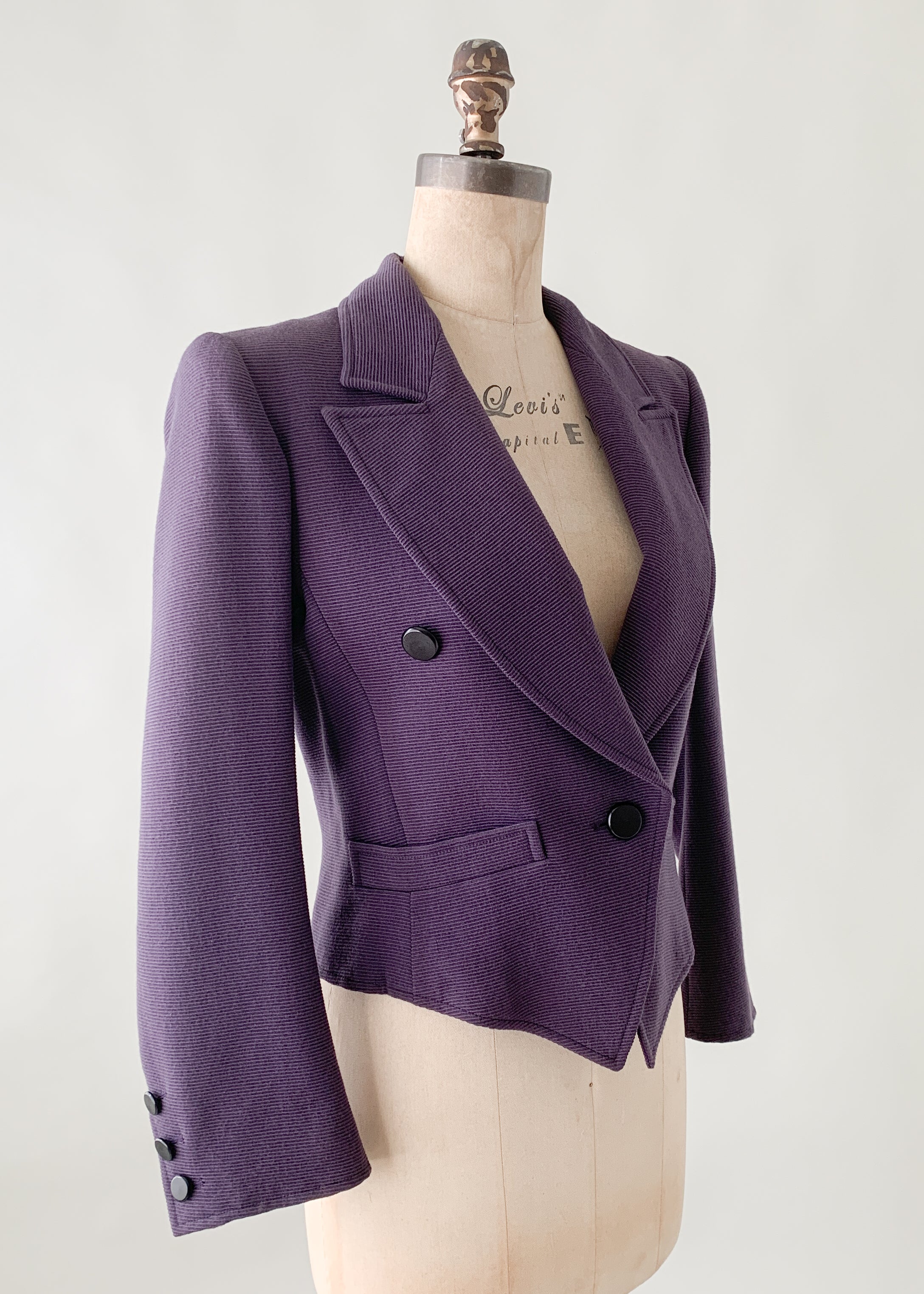 Vintage 1970s YSL Cropped Wool Blazer