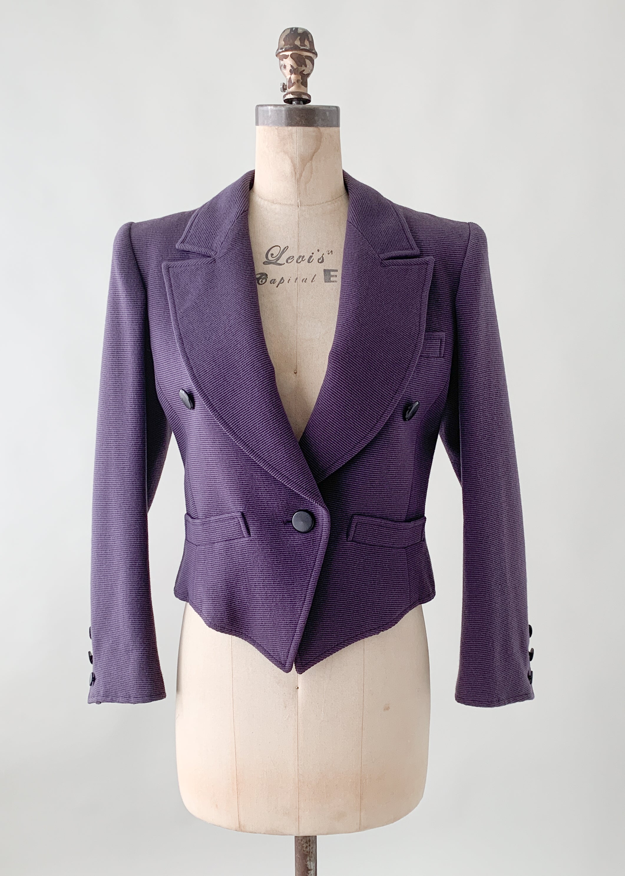 Vintage 1970s YSL Cropped Wool Blazer