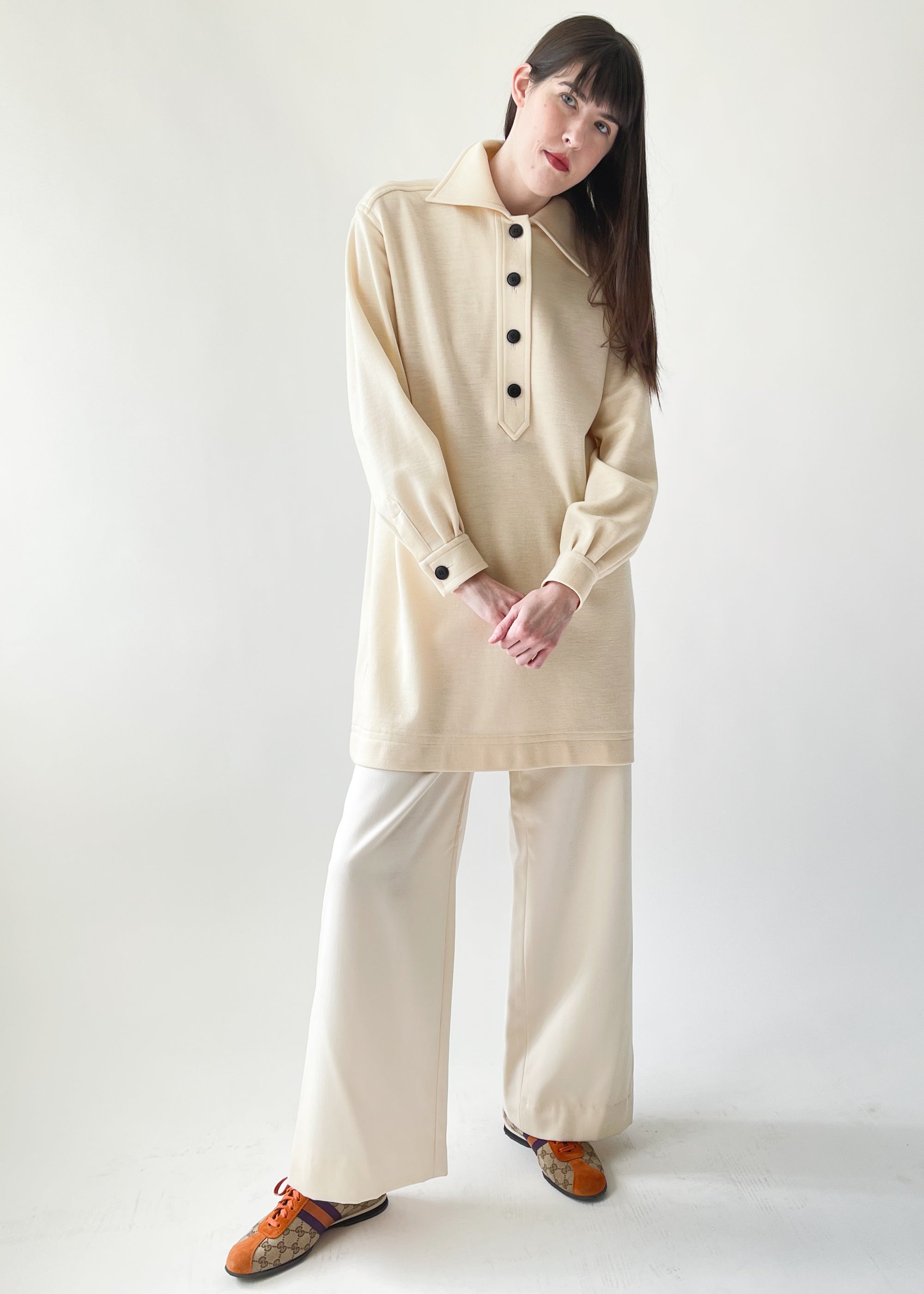 Vintage 1980s YSL Wool Tunic Dress