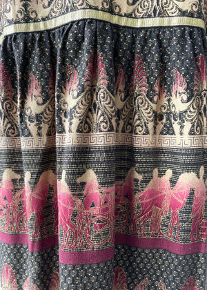 Vintage 1980s Ancient Greek Motif Cotton Dress