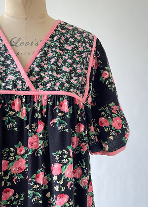 Vintage 1980s Floral Trapeze Dress