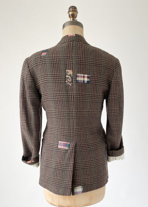 Vintage Patched Menswear Tweed Jacket