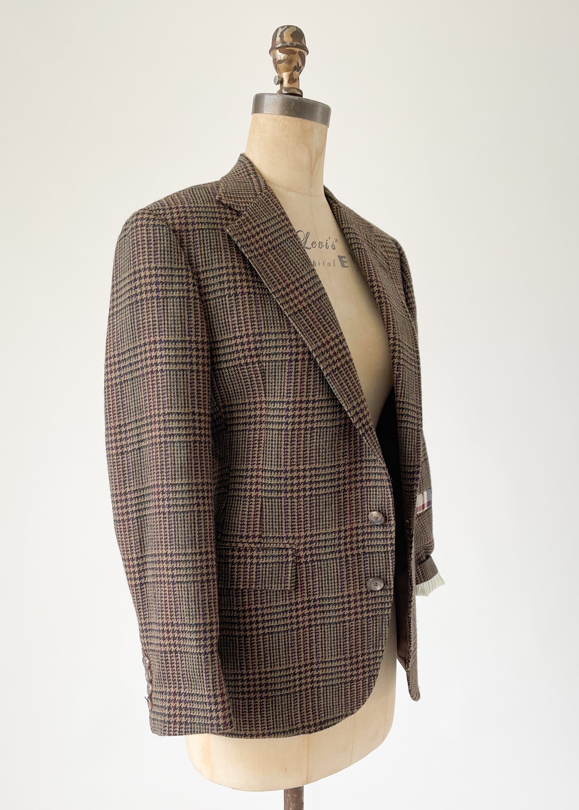 Vintage Patched Menswear Tweed Jacket